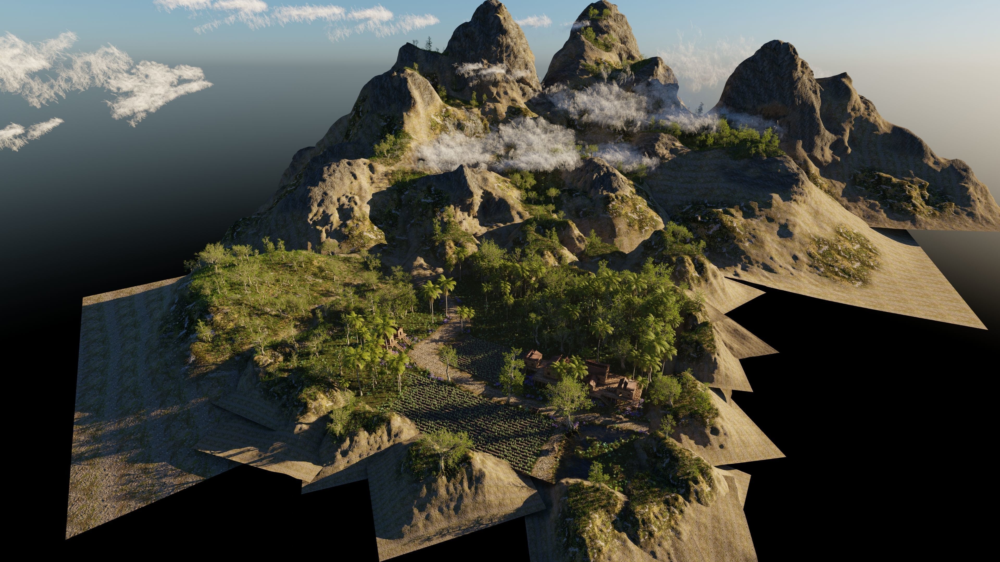 Medieval Farm Scene 3D model_12