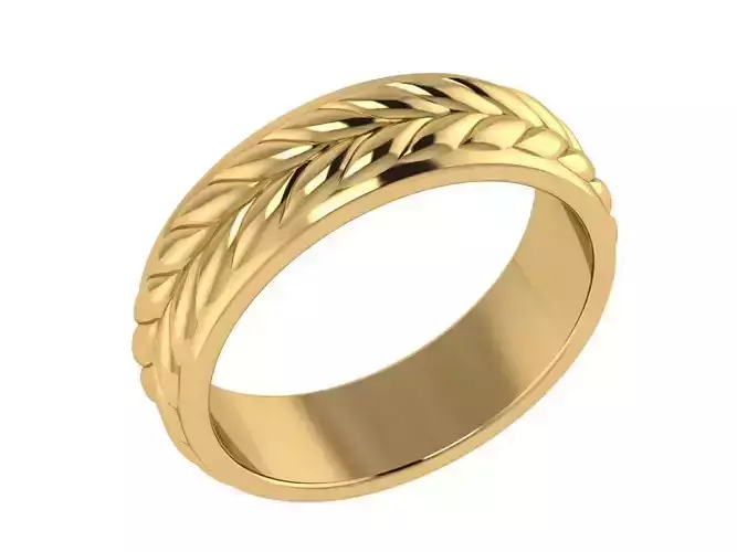 Ring330 gold band with braided design