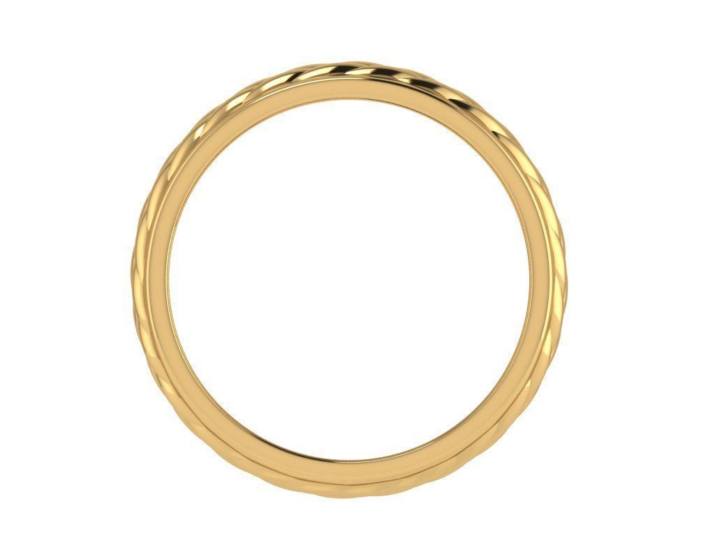 Ring330 gold band with braided design 3D print model_2
