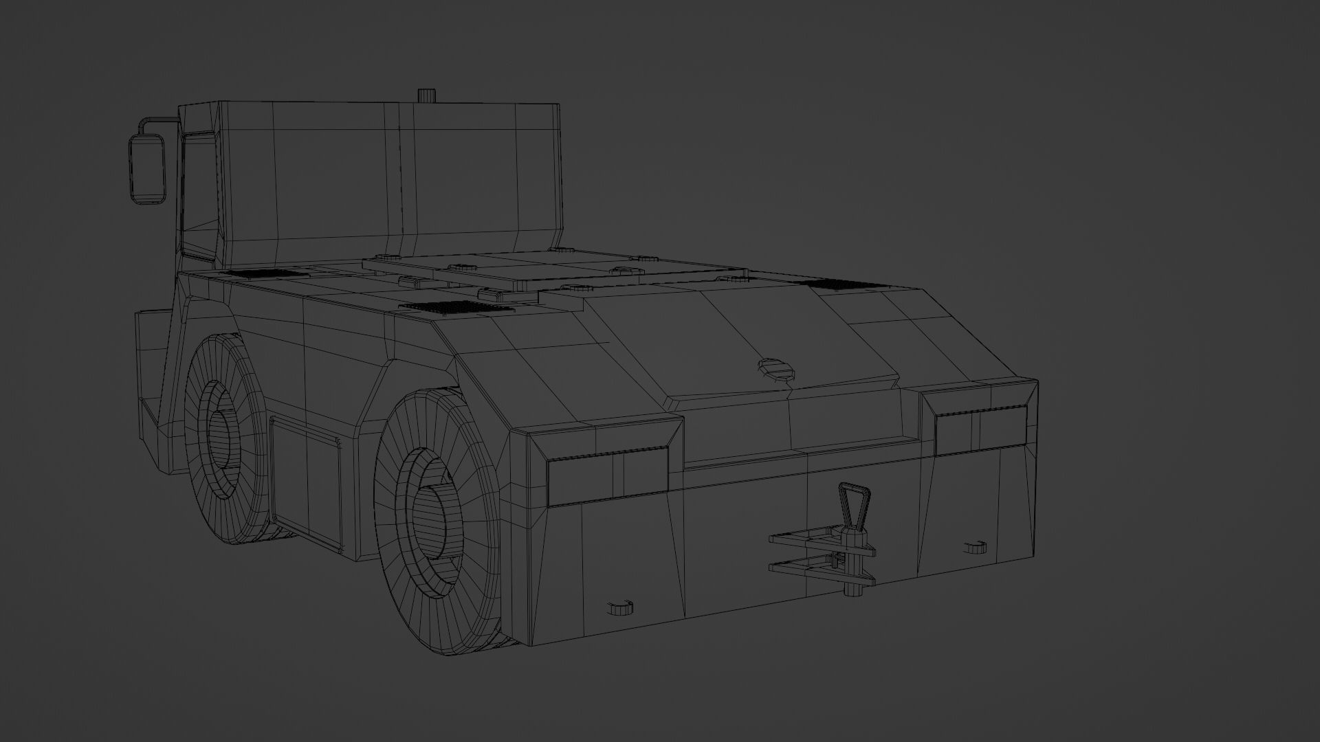 Aircraft Tug Tractor Low-poly 3D model_10