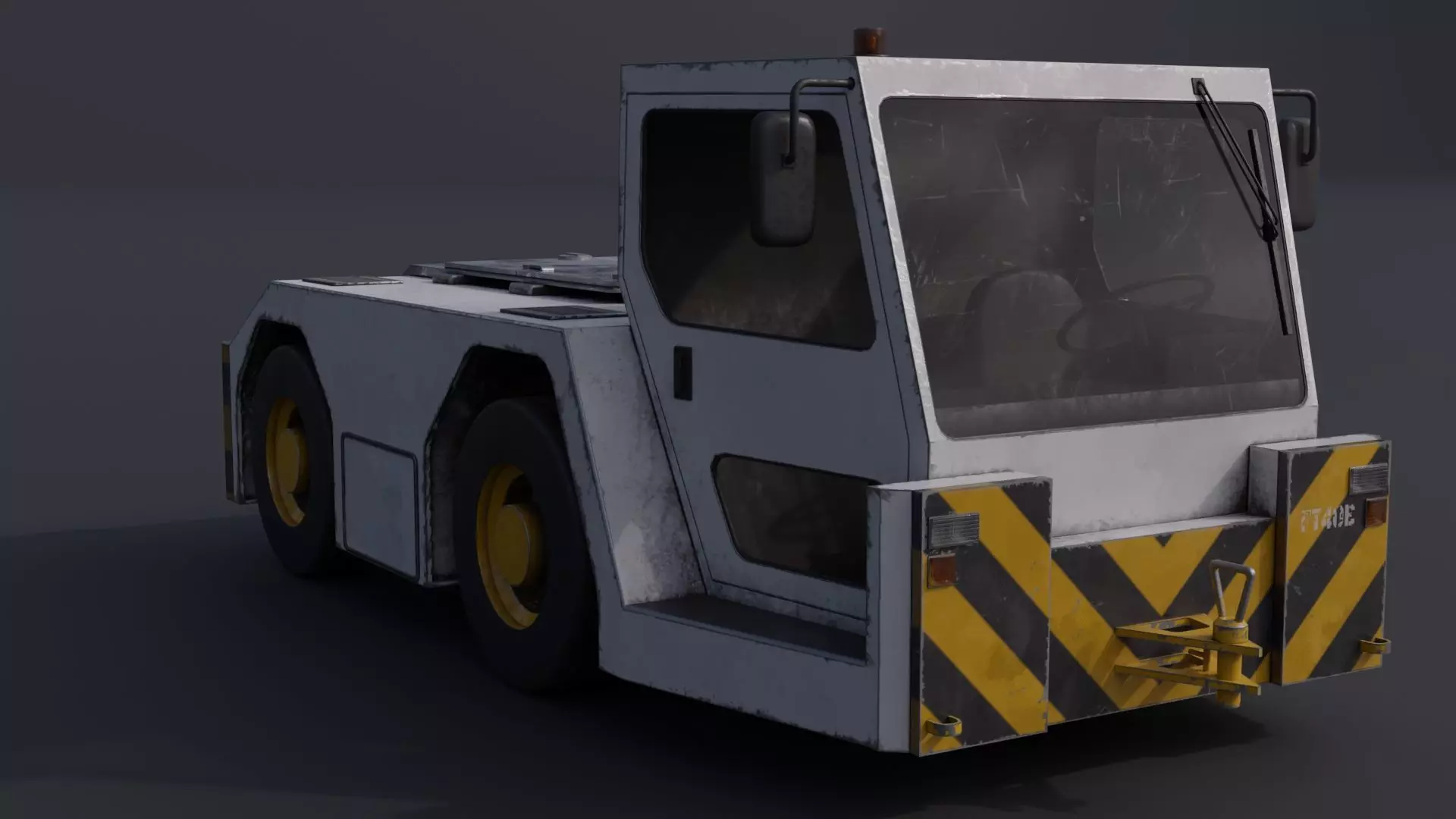 Aircraft Tug Tractor Low-poly 3D model_0