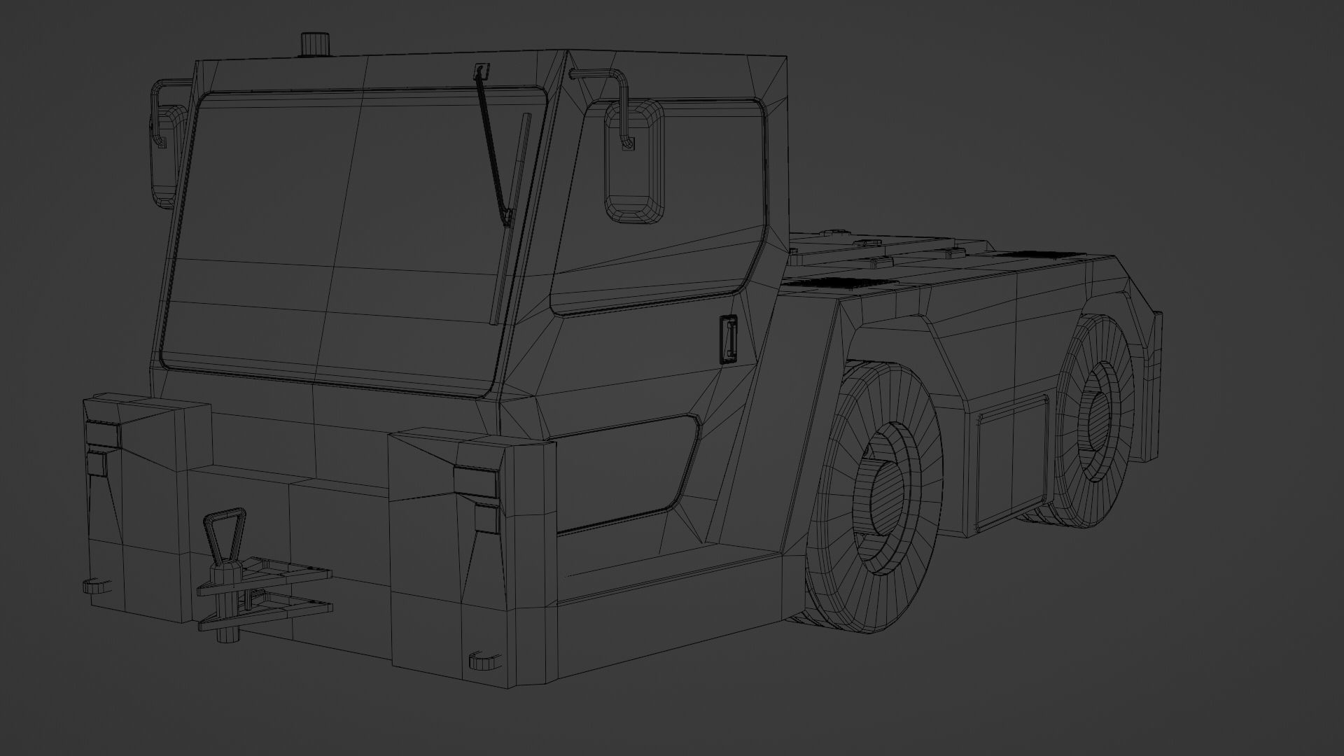 Aircraft Tug Tractor Low-poly 3D model_8