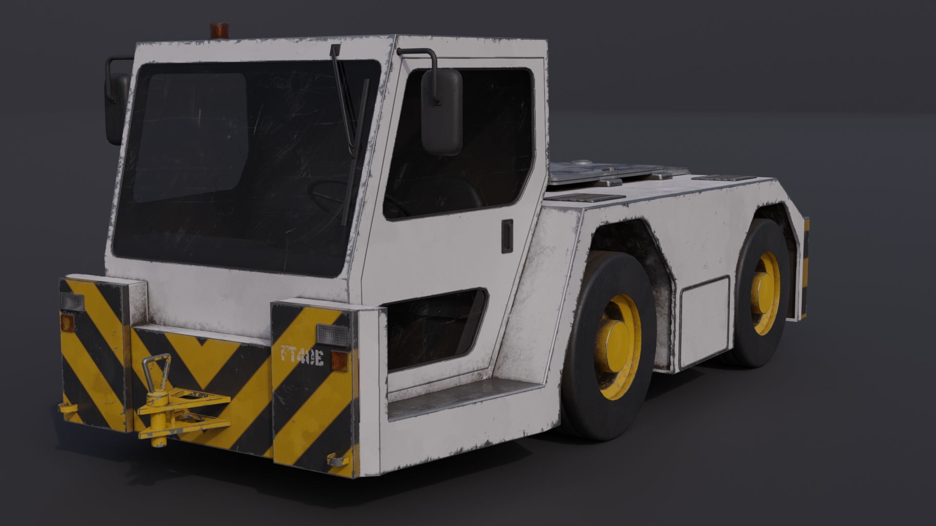 Aircraft Tug Tractor Low-poly 3D model_3