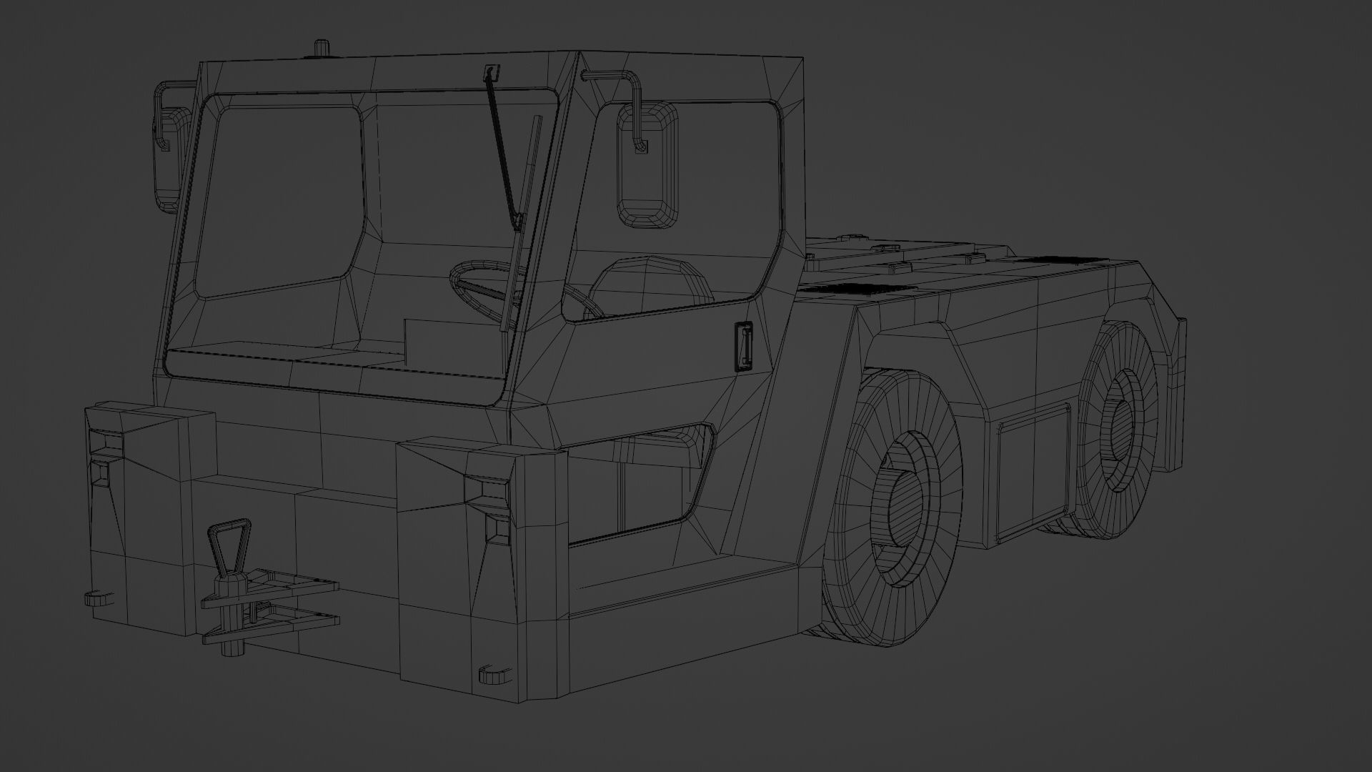 Aircraft Tug Tractor Low-poly 3D model_9