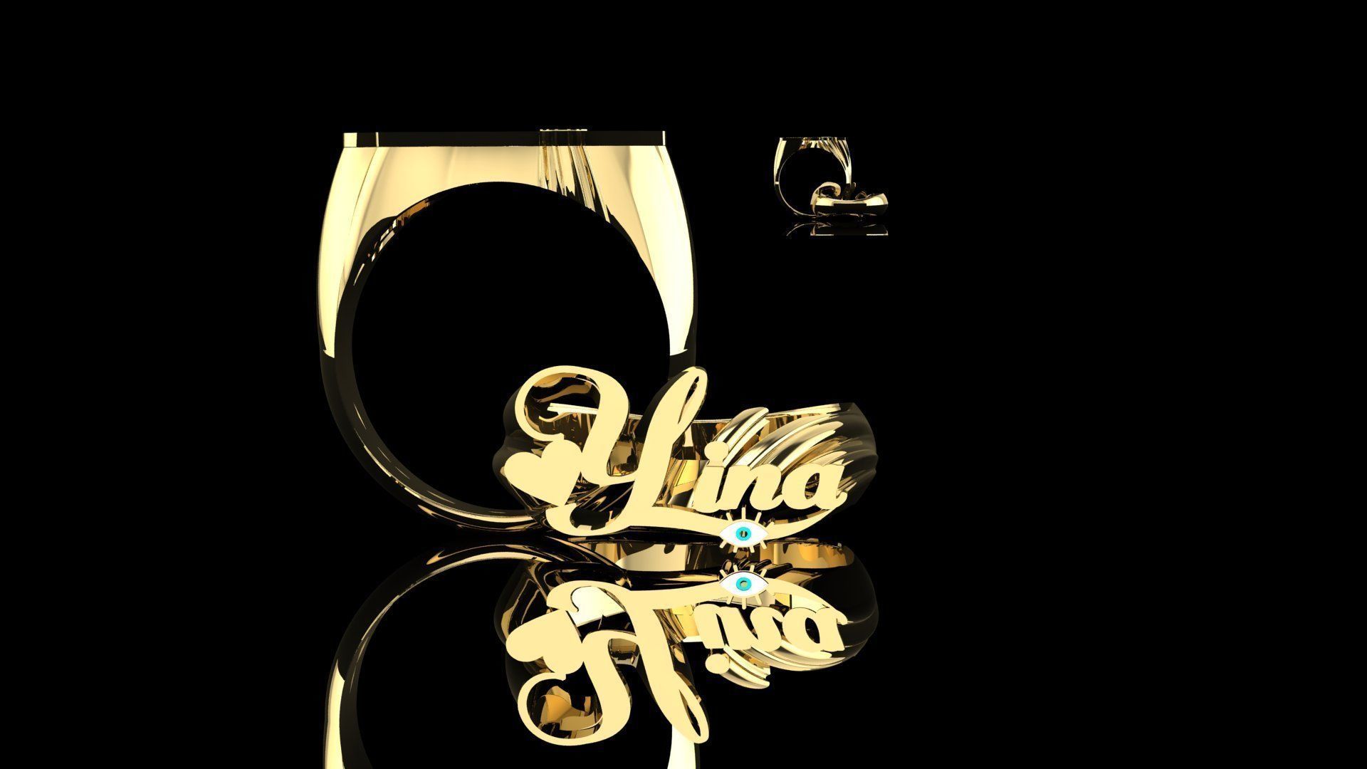 ring name yina 3D print model_5
