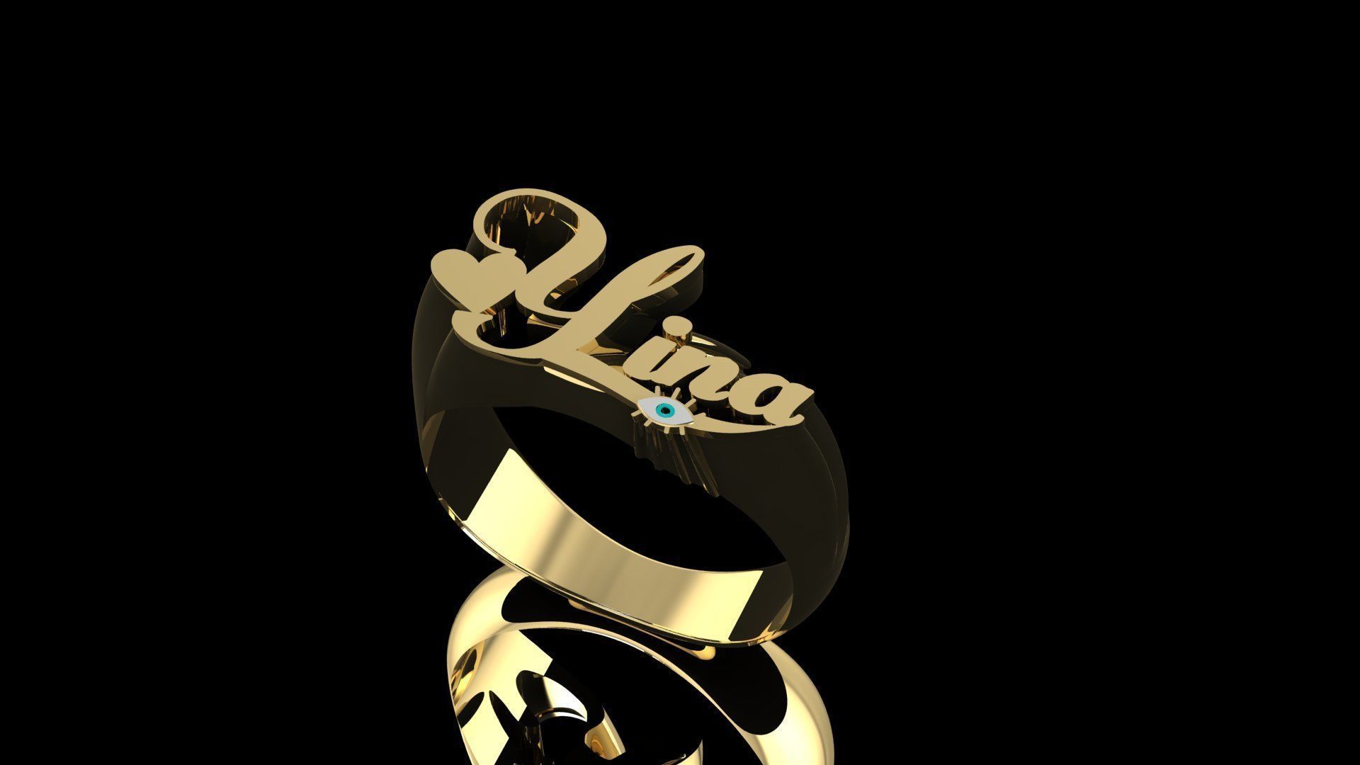 ring name yina 3D print model_1