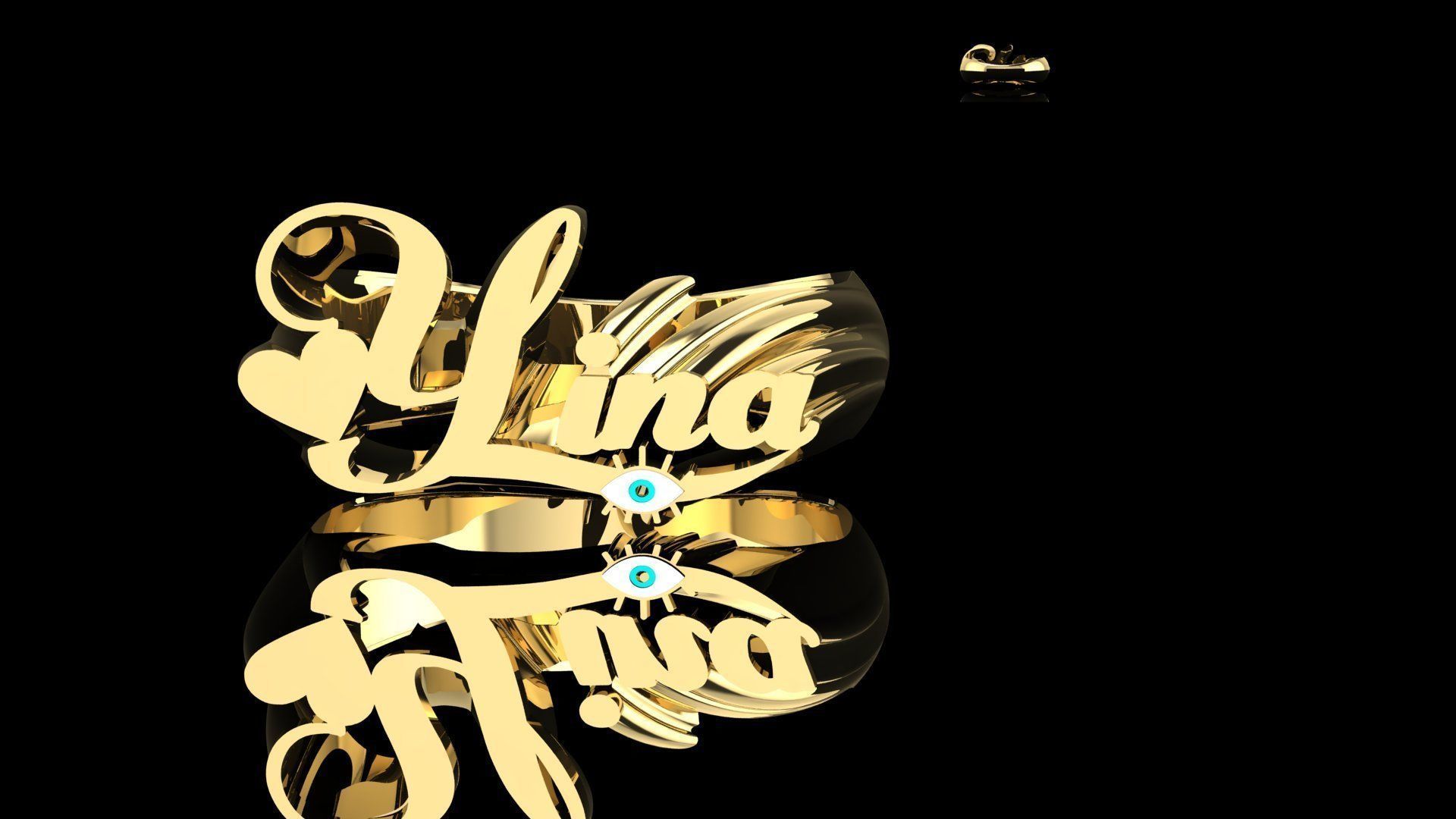 ring name yina 3D print model_2