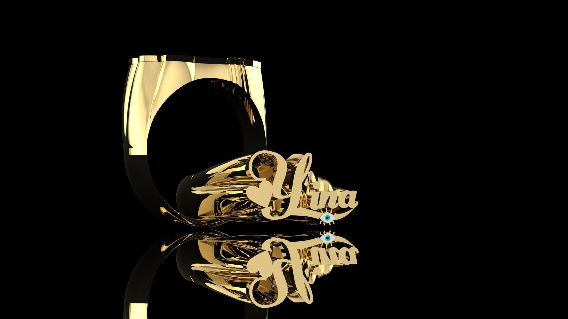 ring name yina 3D print model_4