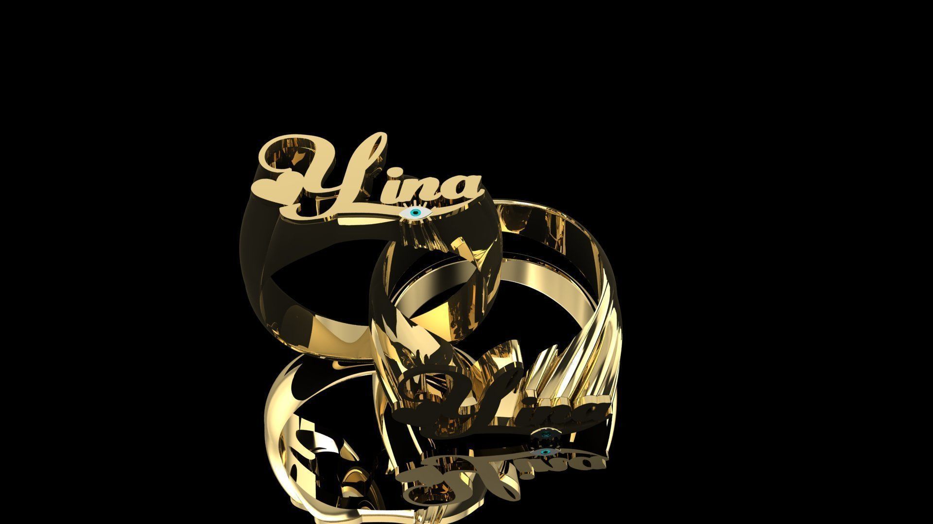 ring name yina 3D print model_6