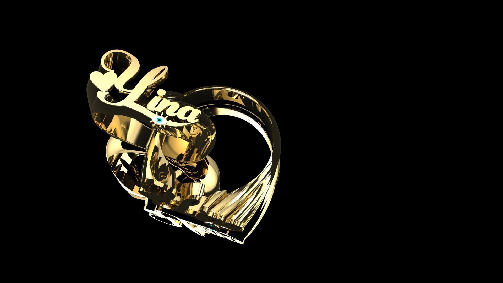 ring name yina 3D print model_3