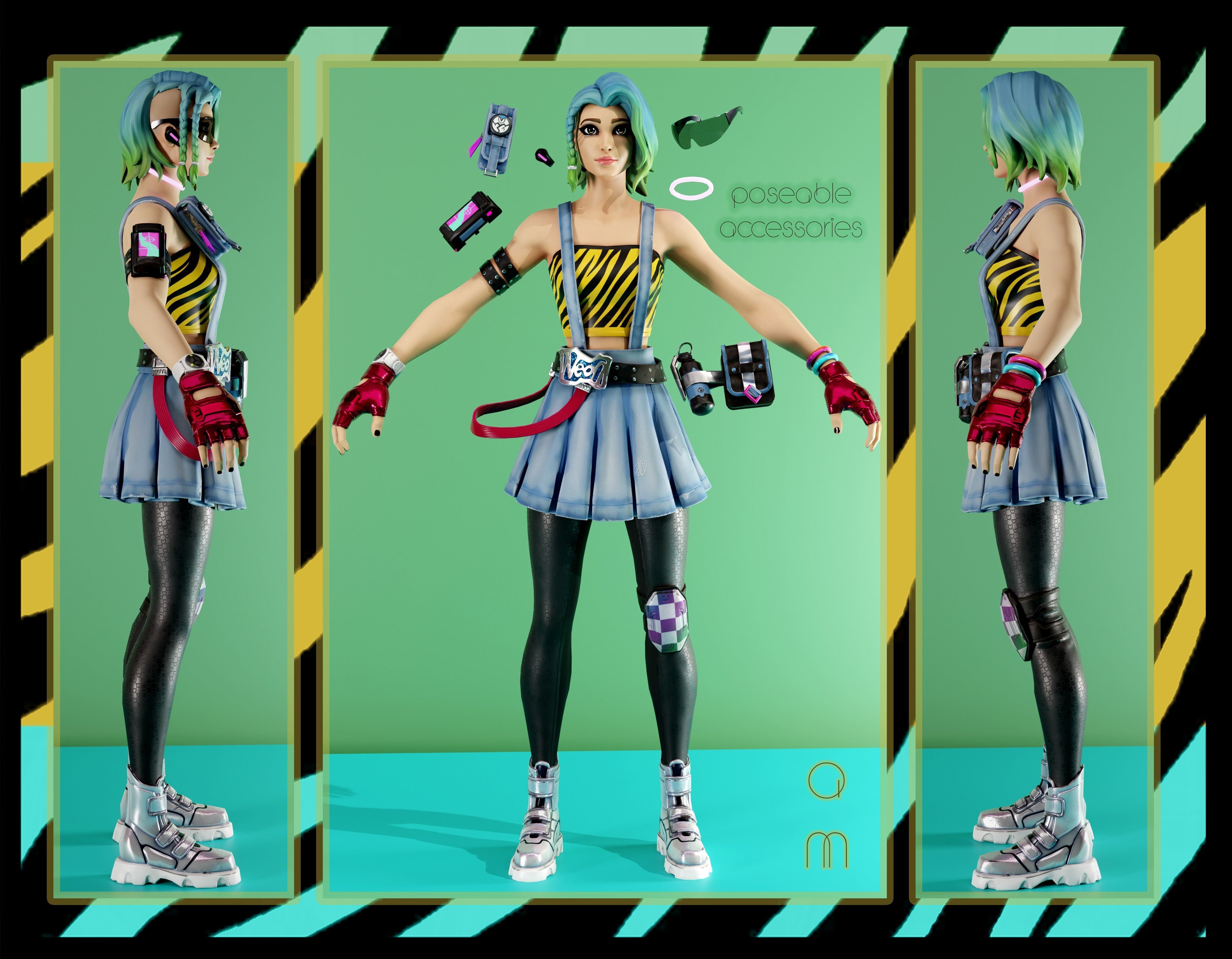 Cameo - Fortnite Low-poly 3D model_3