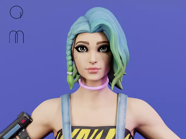 Cameo - Fortnite Low-poly 3D model_0