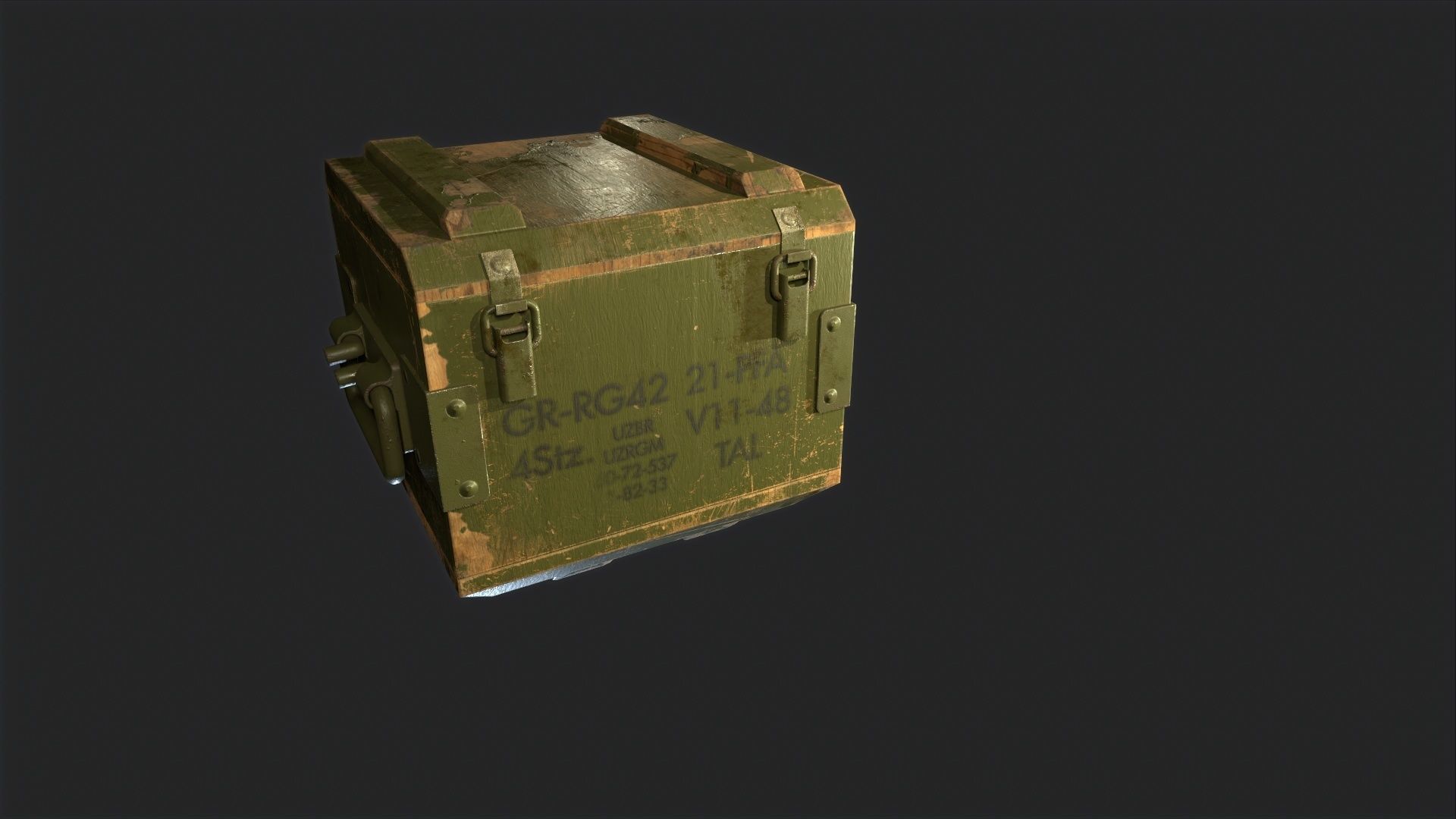 Grenade box Low-poly 3D model_3