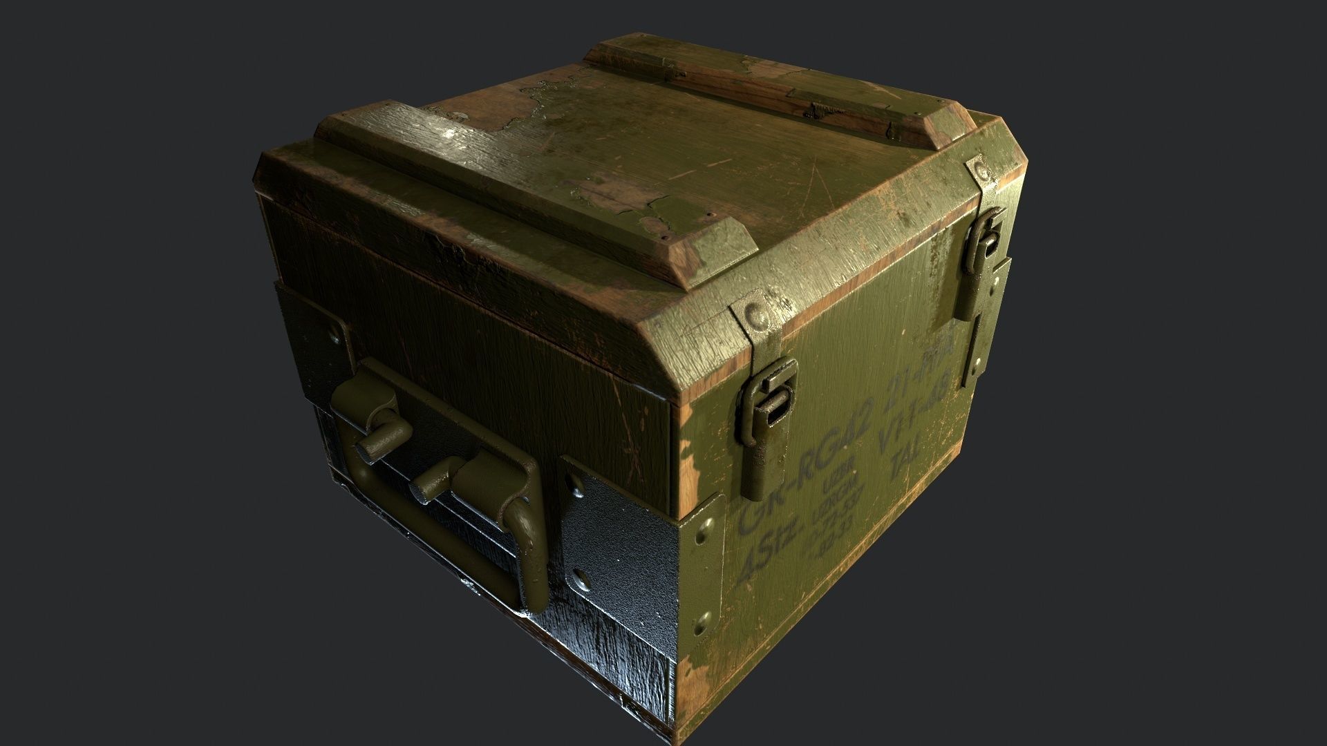 Grenade box Low-poly 3D model_2