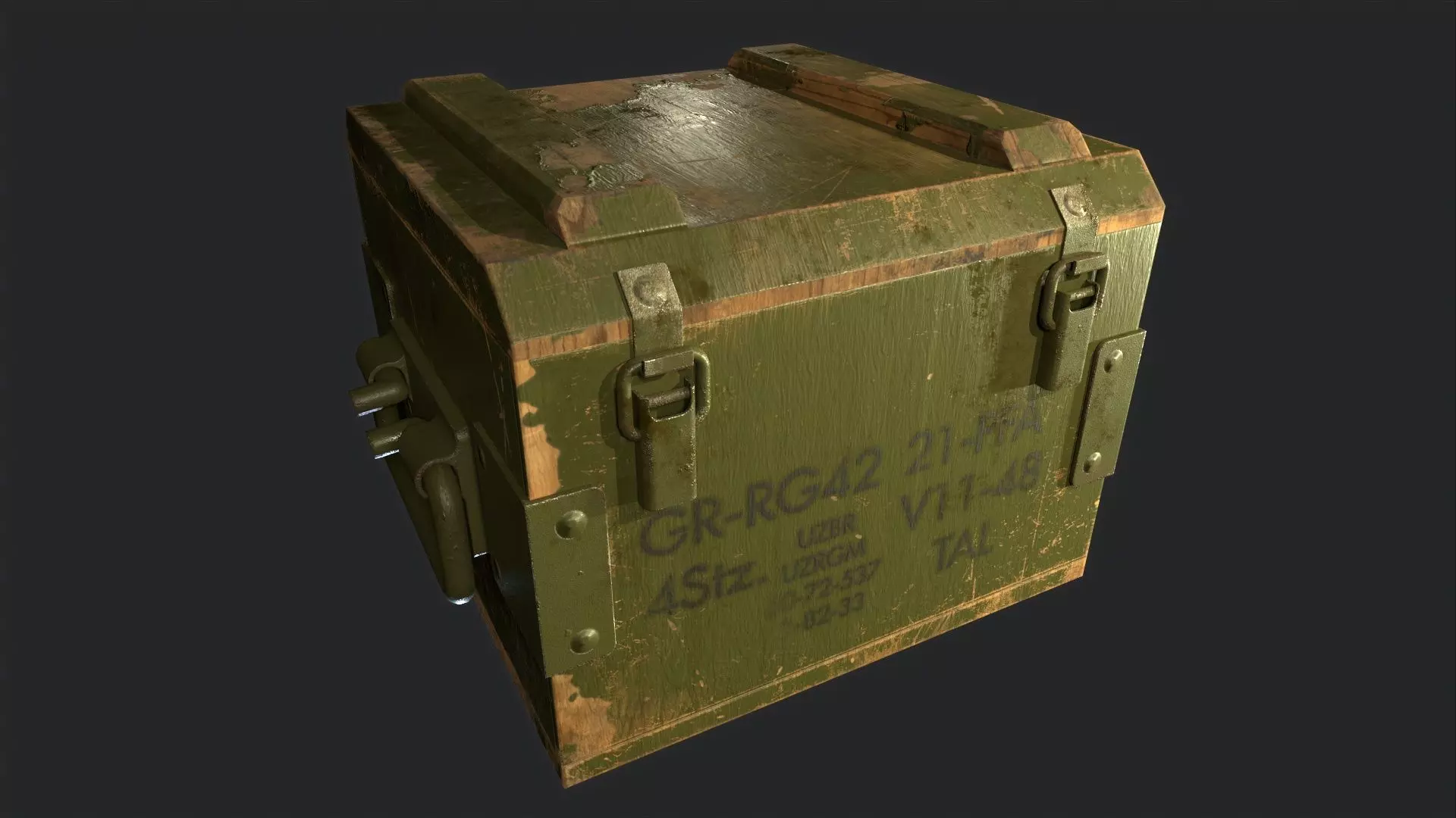 Grenade box Low-poly 3D model_0