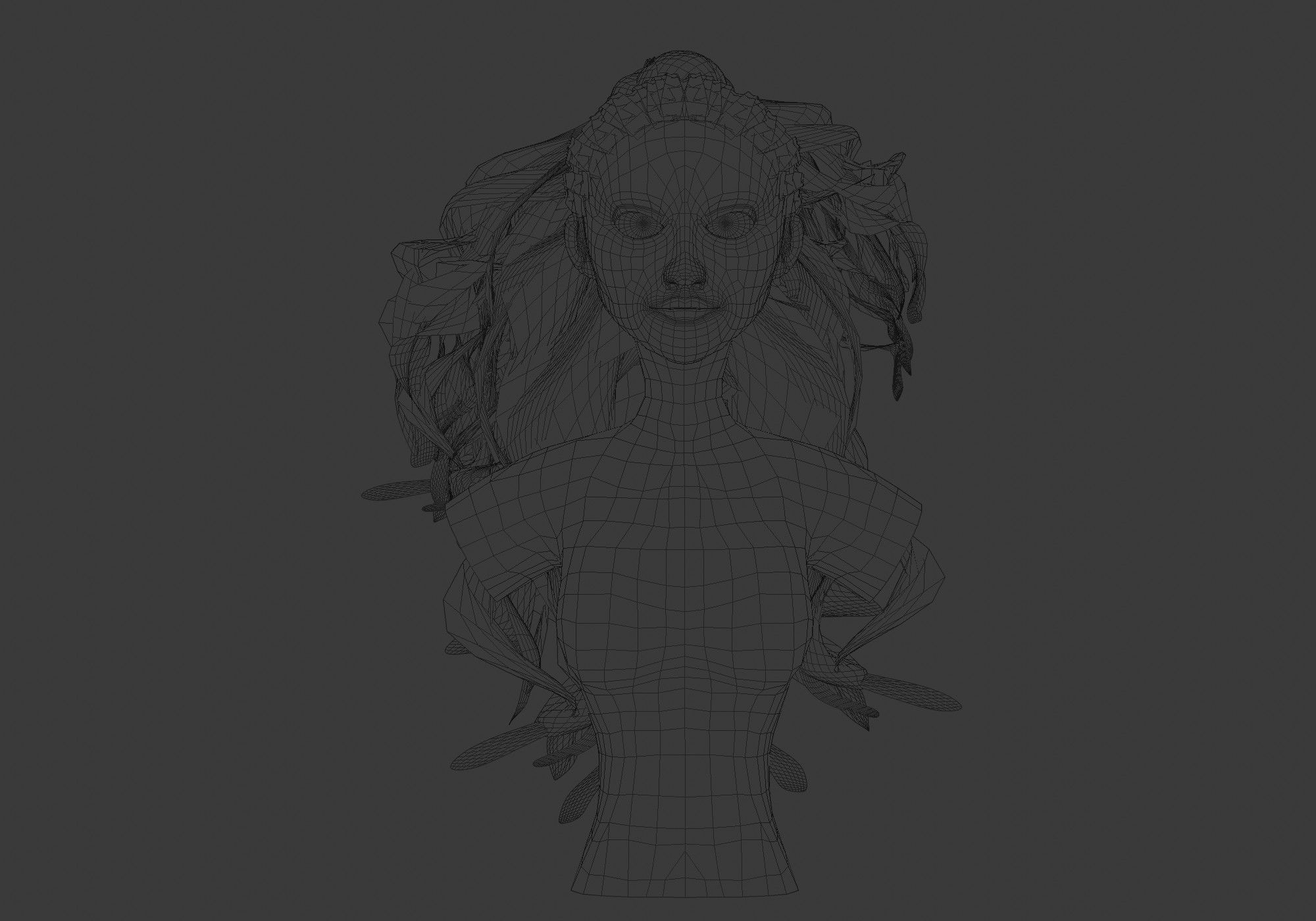 Wavy Female Hairstyle 3D model_5