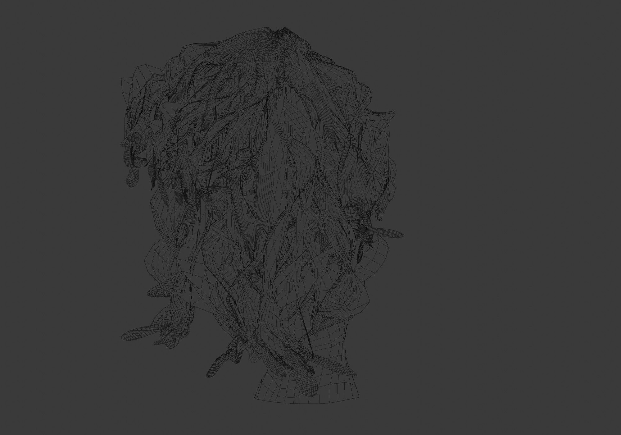 Wavy Female Hairstyle 3D model_8