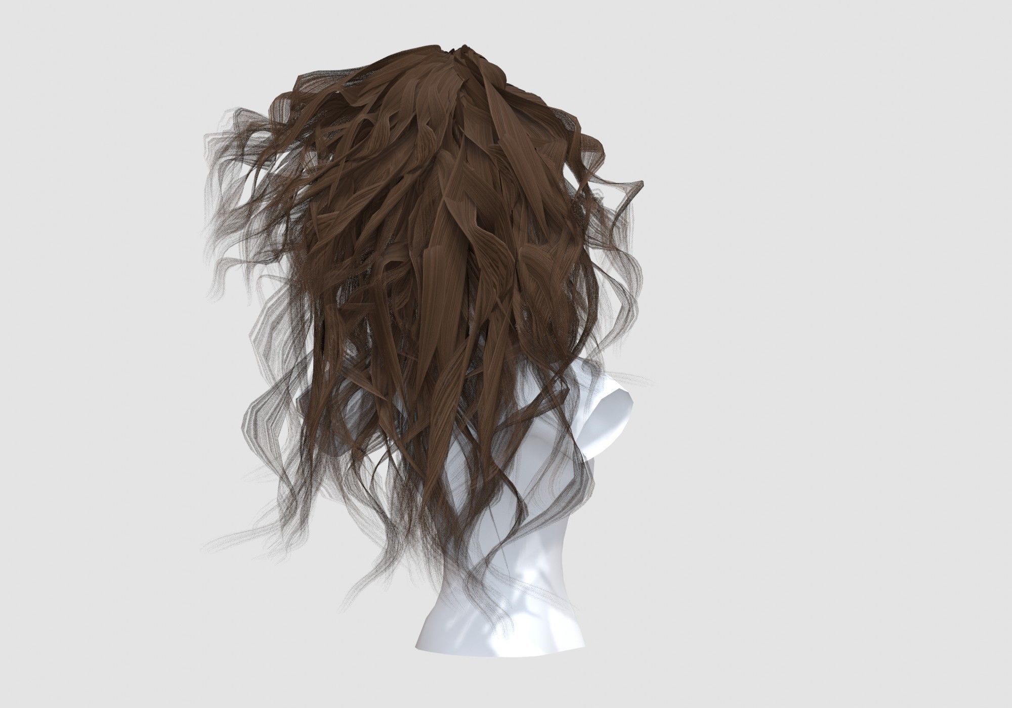 Wavy Female Hairstyle 3D model_3