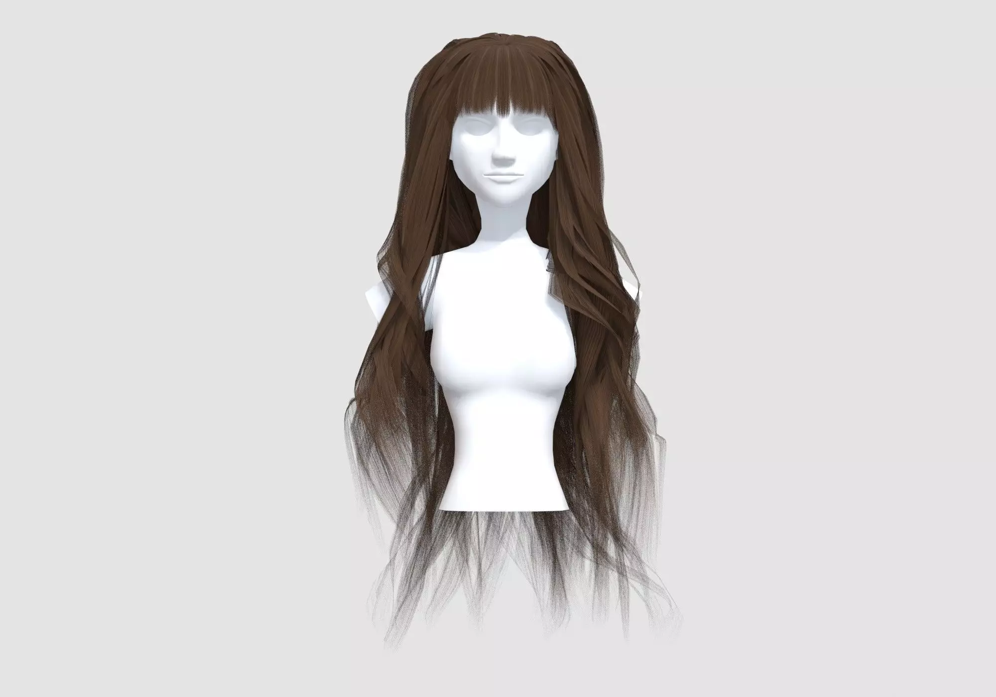 Wavy Bangs Hairstyle 3D model_0