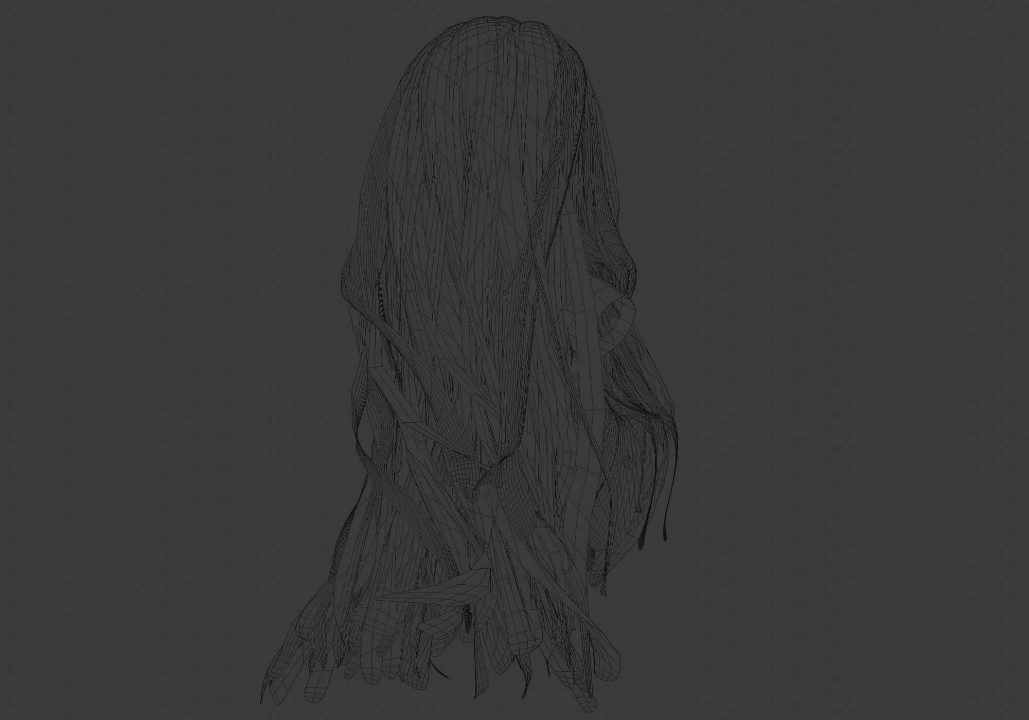 Wavy Bangs Hairstyle 3D model_8