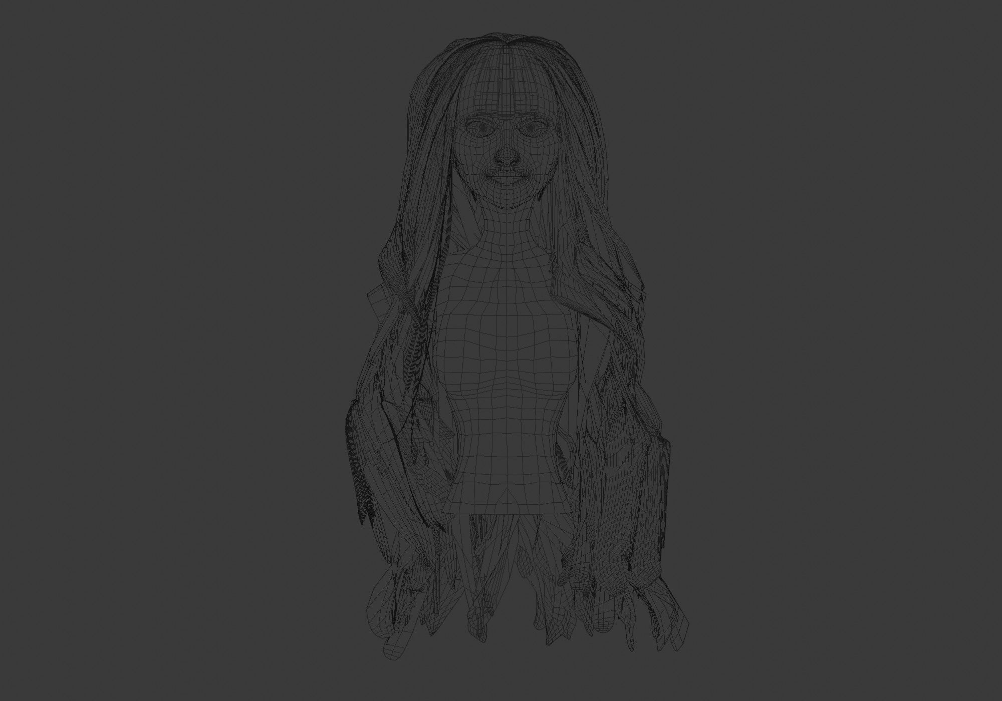 Wavy Bangs Hairstyle 3D model_5