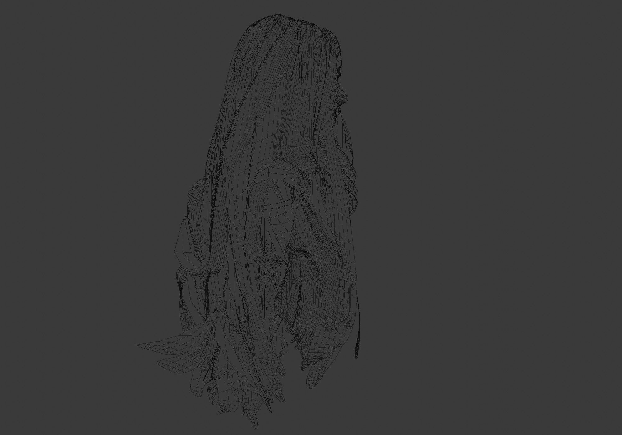 Wavy Bangs Hairstyle 3D model_7