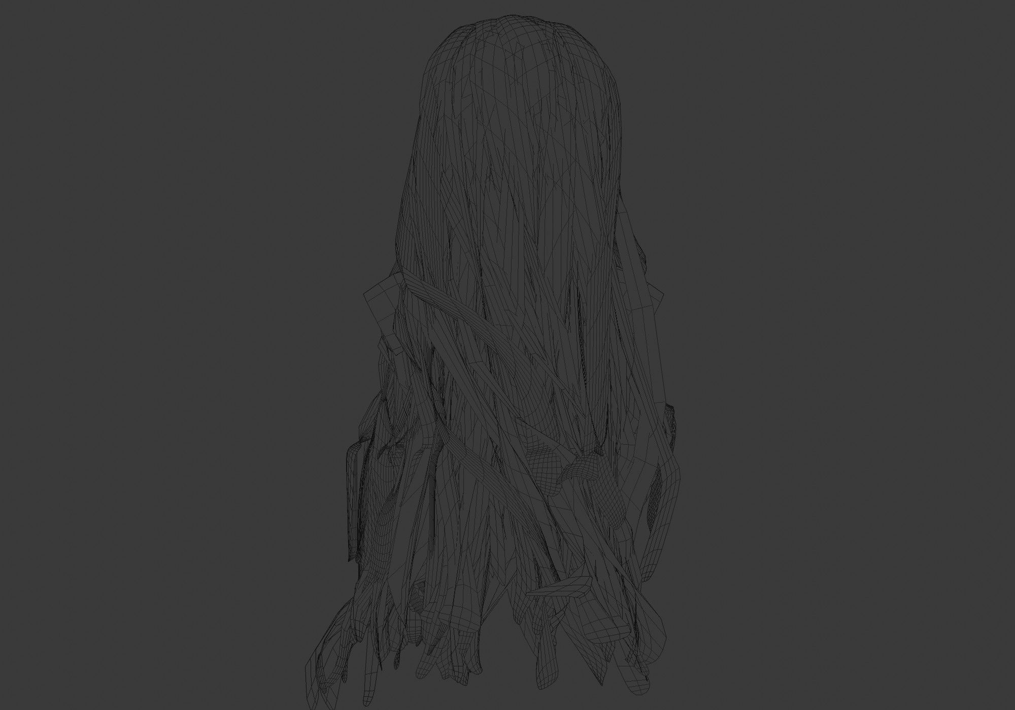 Wavy Bangs Hairstyle 3D model_9