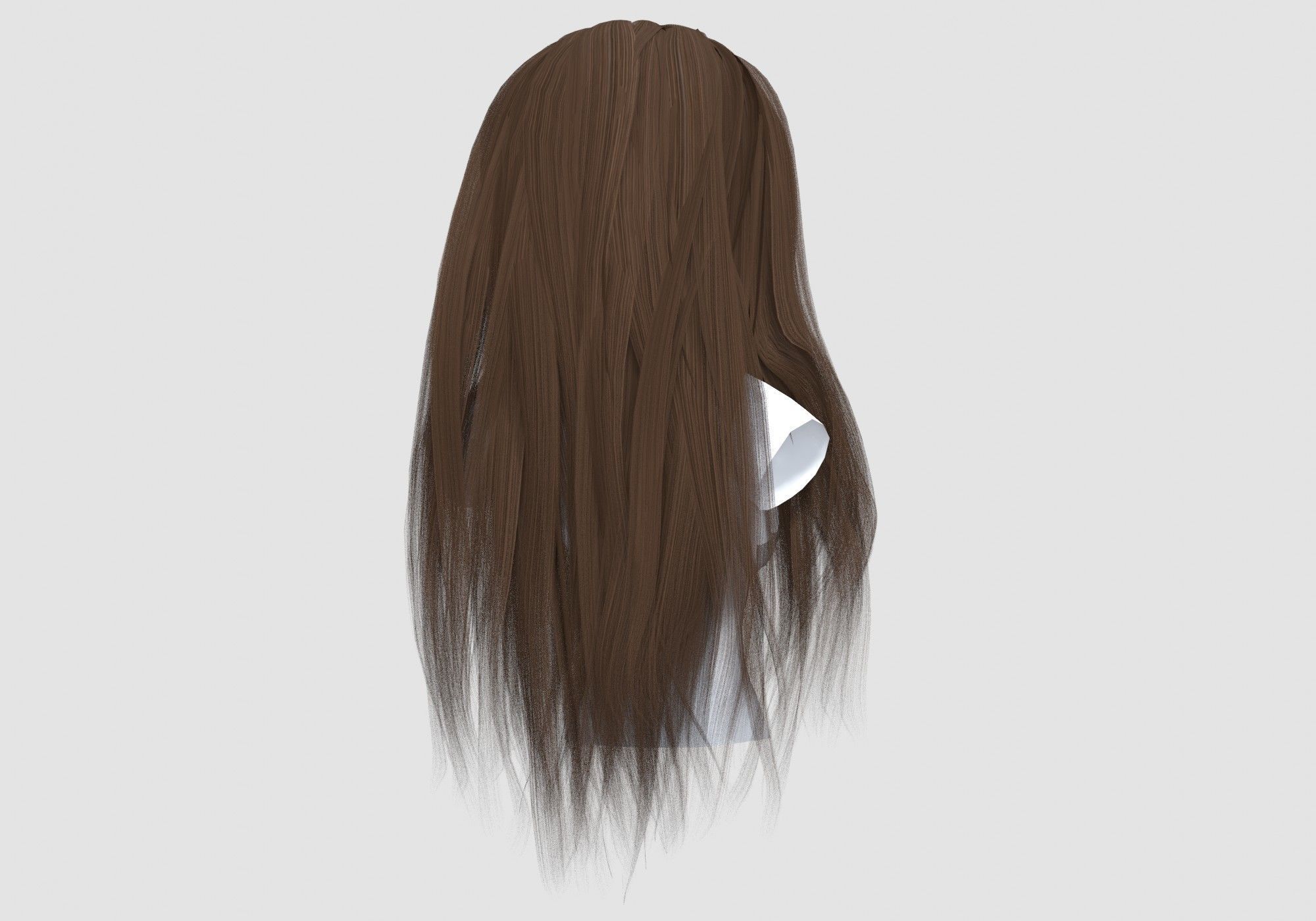 Pretty Long Hairstyle 3D model_3
