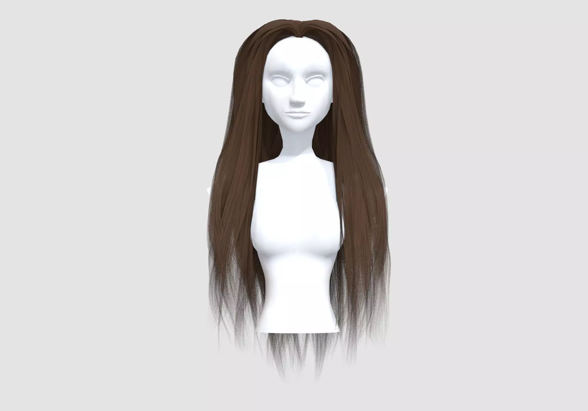 Pretty Long Hairstyle 3D model_0