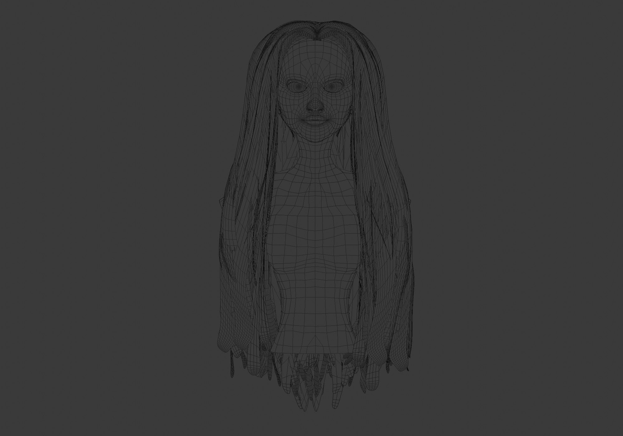 Pretty Long Hairstyle 3D model_5