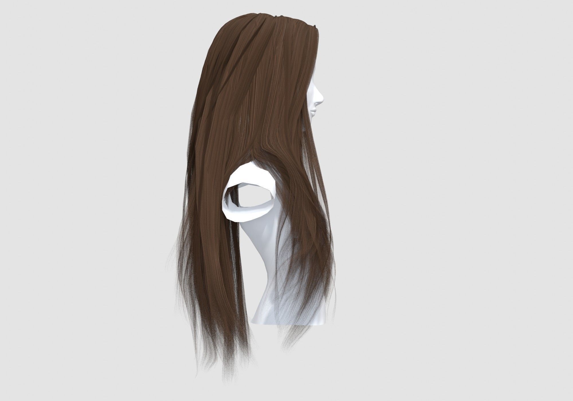 Pretty Long Hairstyle 3D model_2