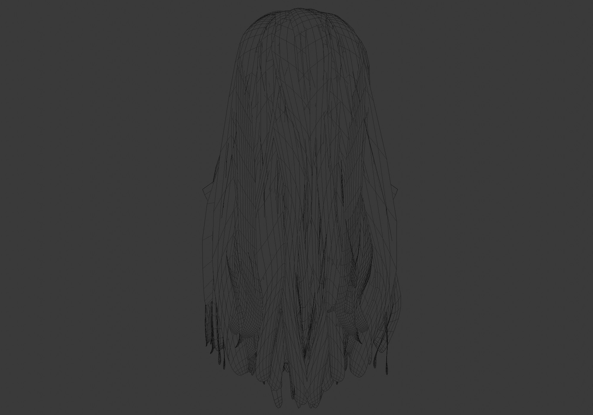 Pretty Long Hairstyle 3D model_9