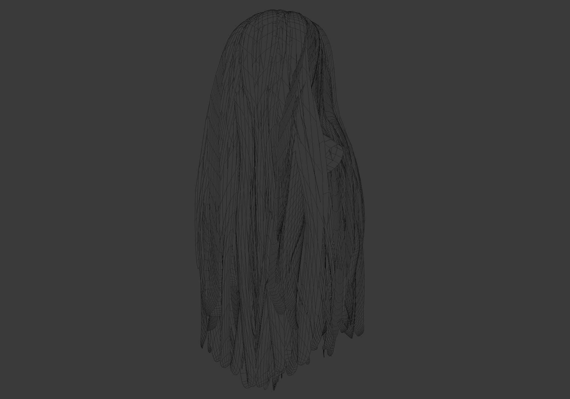 Long Basic Hairstyle 3D model_8