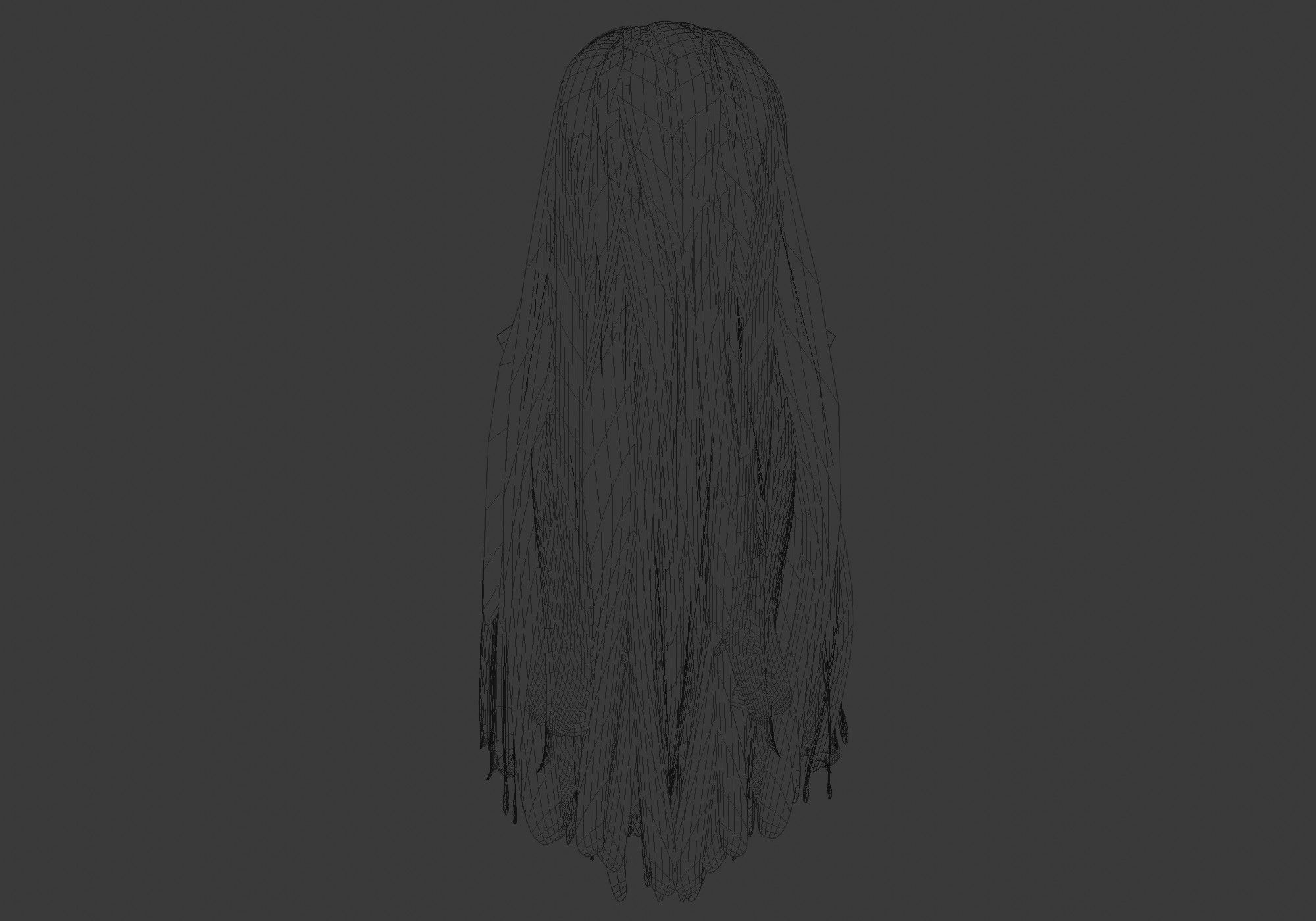 Long Basic Hairstyle 3D model_9