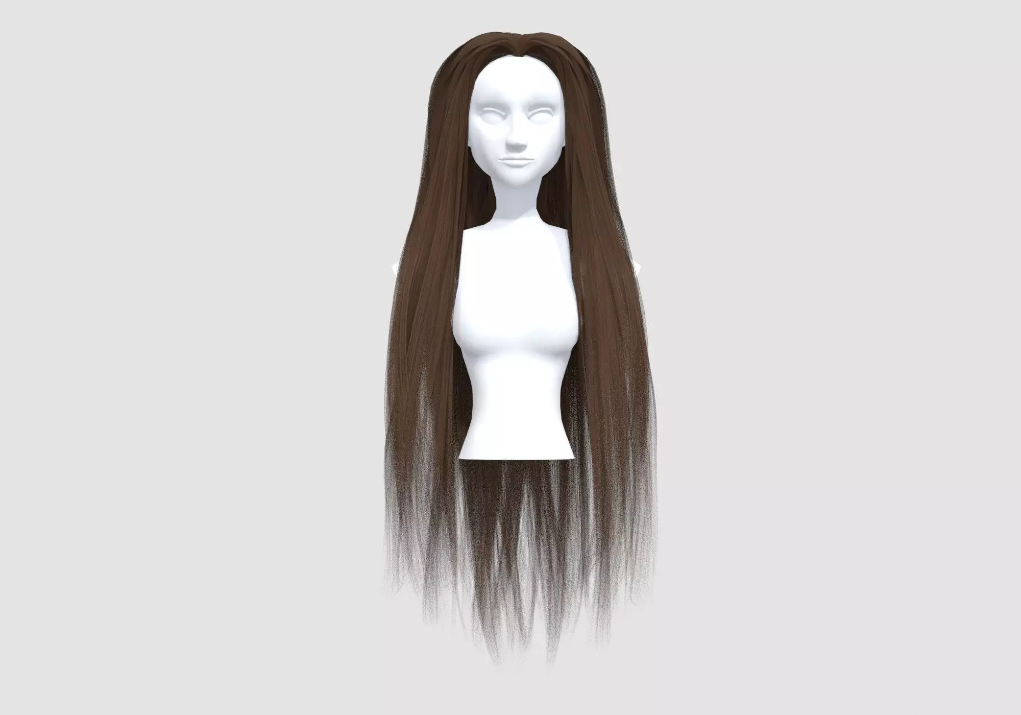 Long Basic Hairstyle 3D model_0