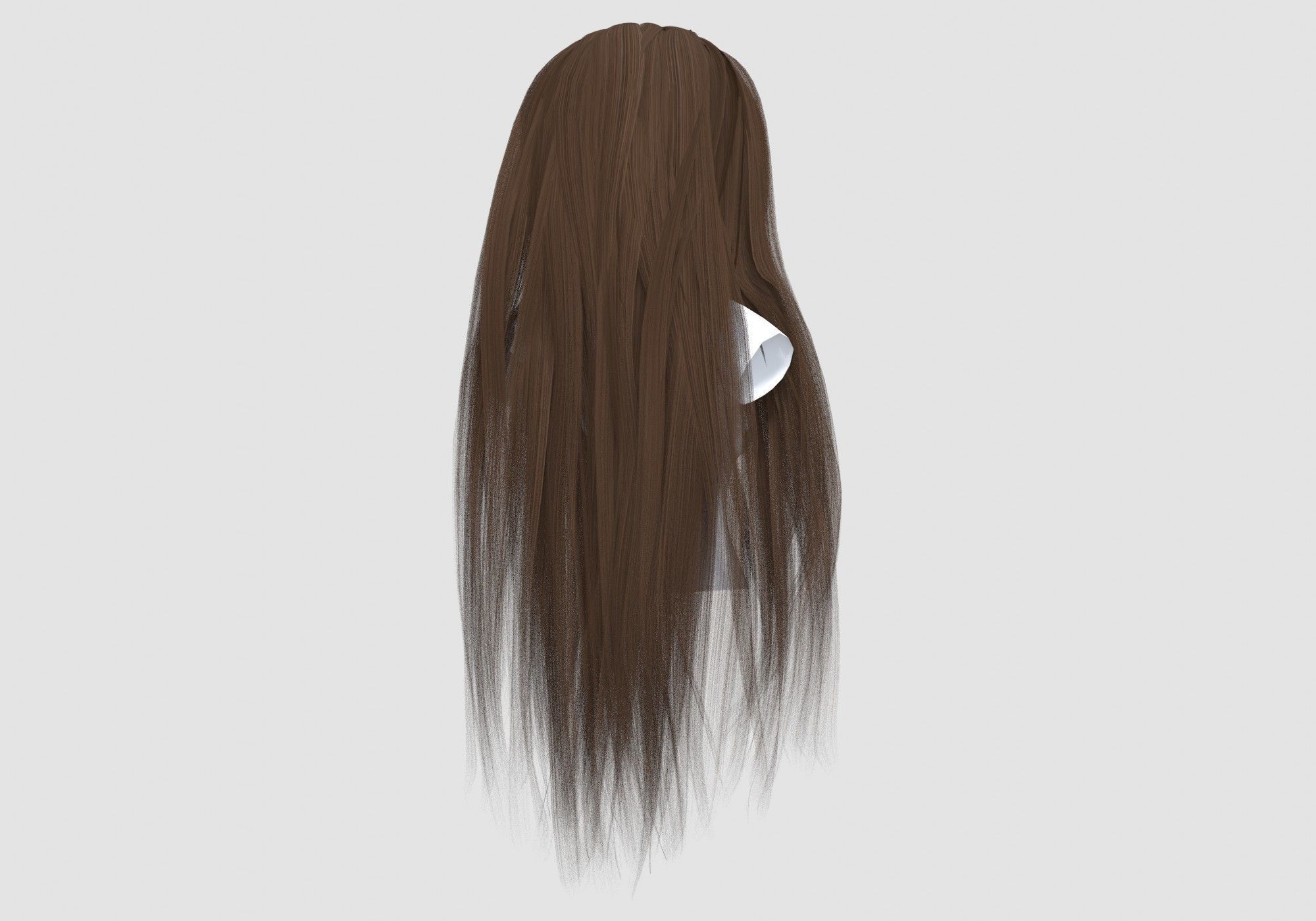 Long Basic Hairstyle 3D model_3