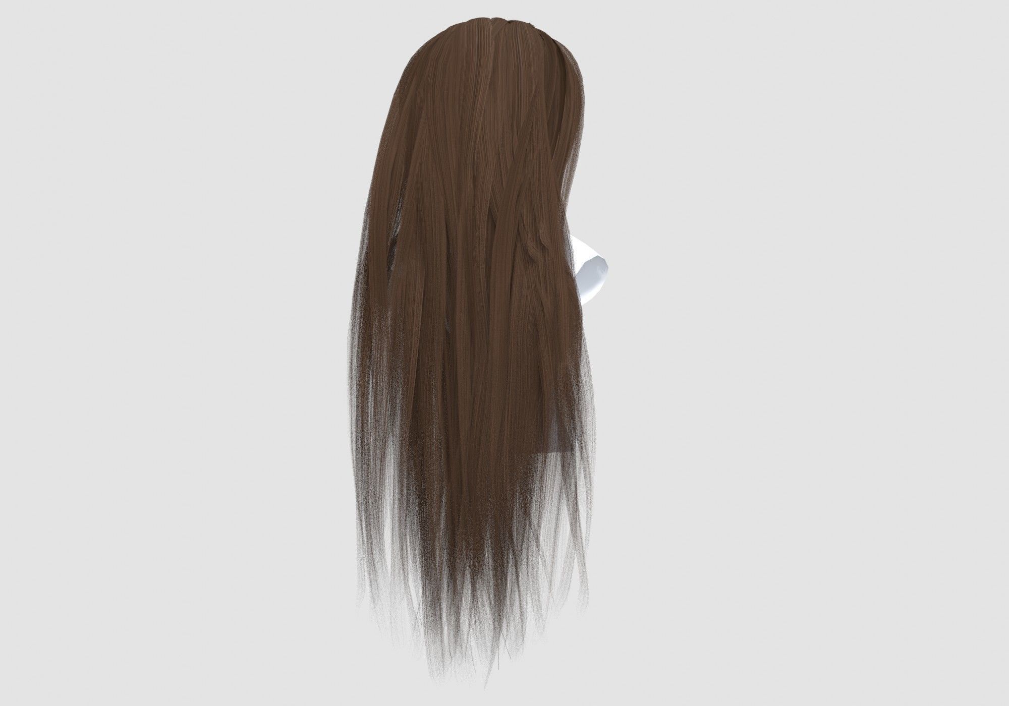 Long Basic Hairstyle 3D model_3