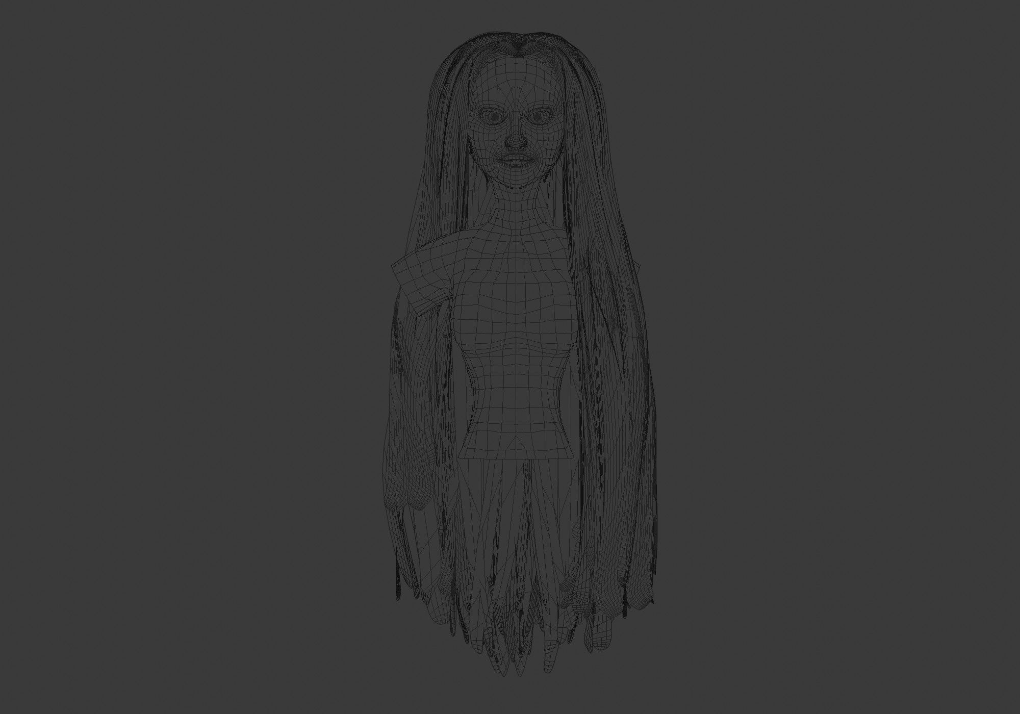 Long Basic Hairstyle 3D model_5