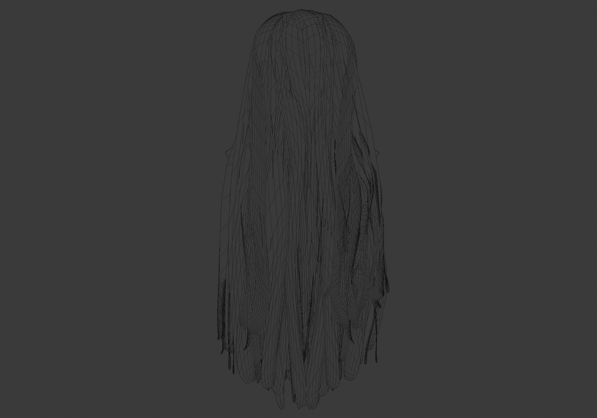 Long Basic Hairstyle 3D model_9