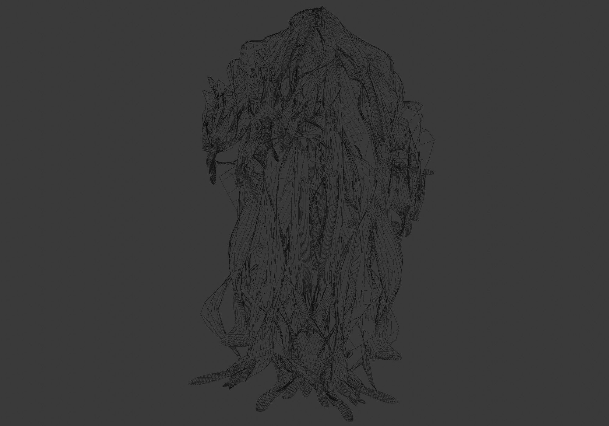 Female Wavy Hairstyle 3D model_9