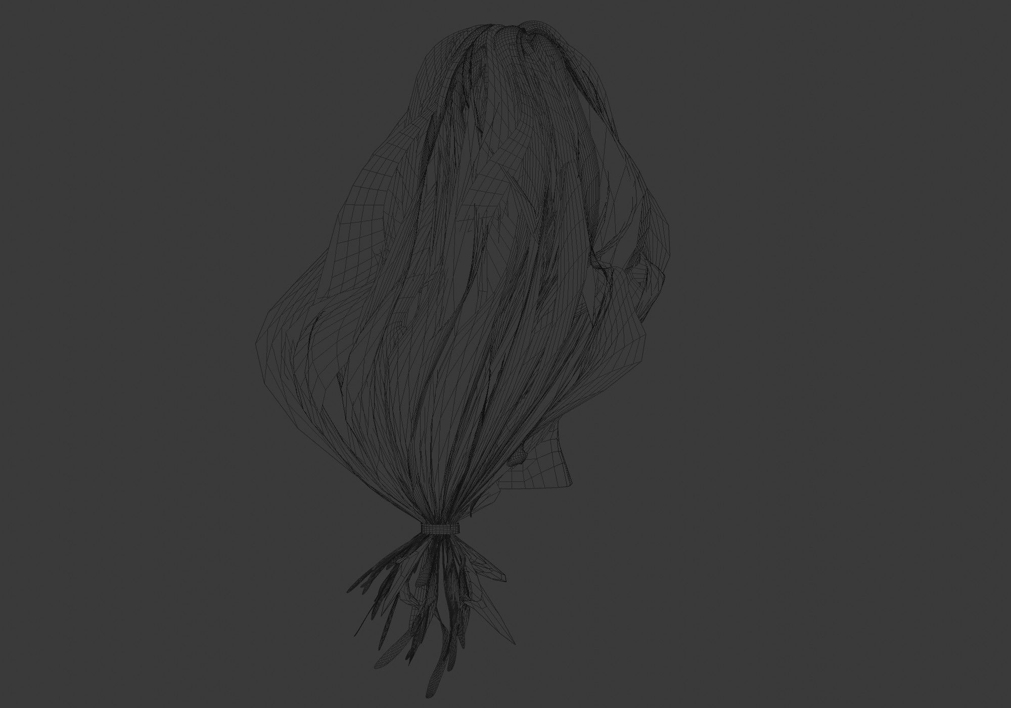 Female Long Hairstyle 3D model_9