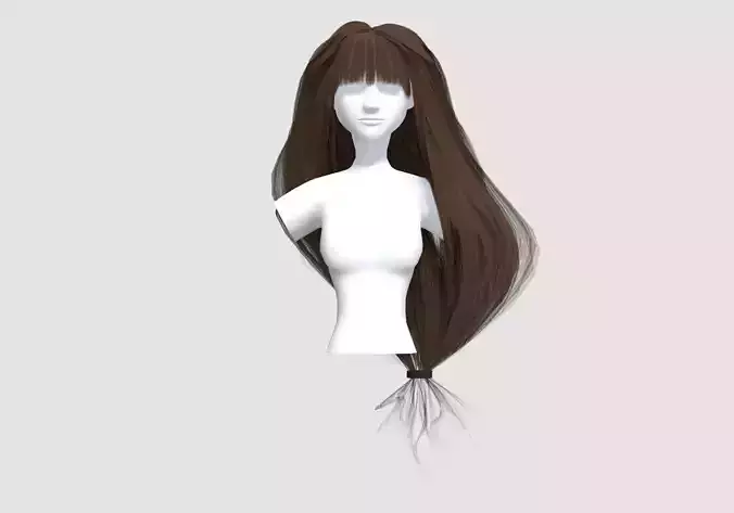 Female Long Hairstyle 3D model Female Long Hairstyle 3D model