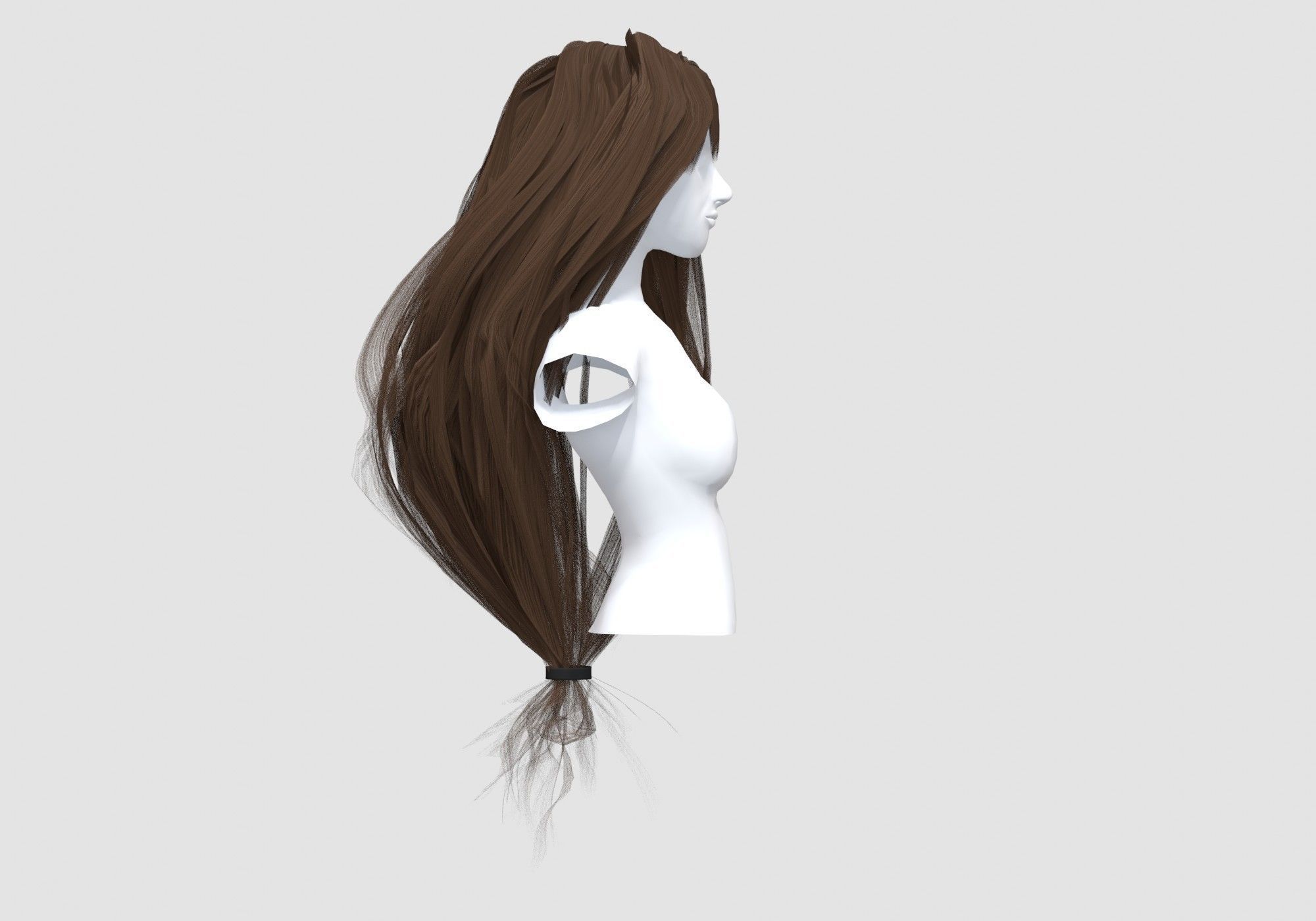 Female Long Hairstyle 3D model_2