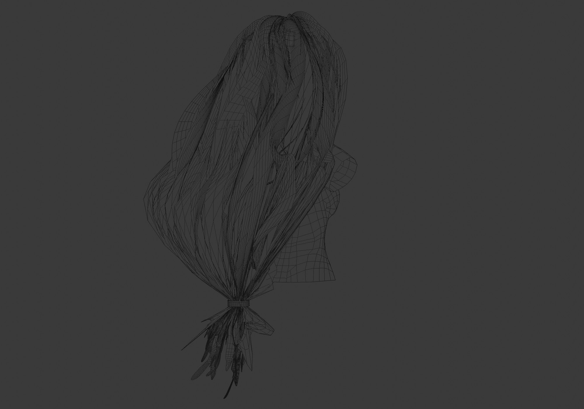 Female Long Hairstyle 3D model_8