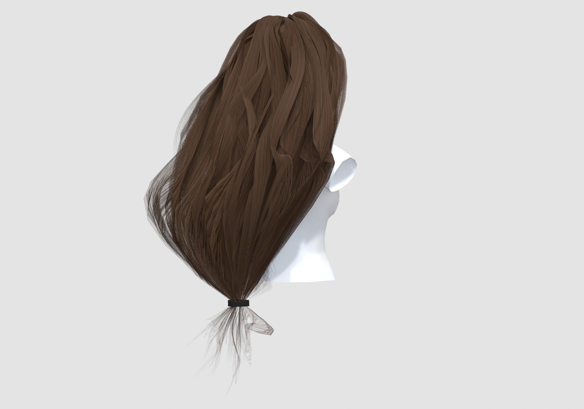 Female Long Hairstyle 3D model_3