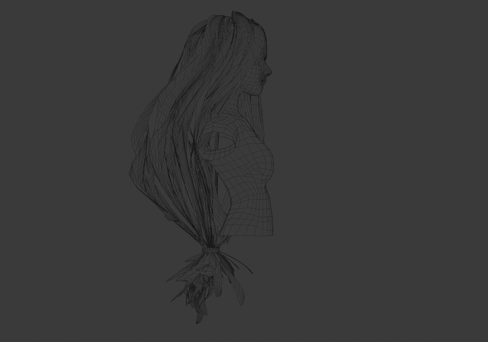 Female Long Hairstyle 3D model_7