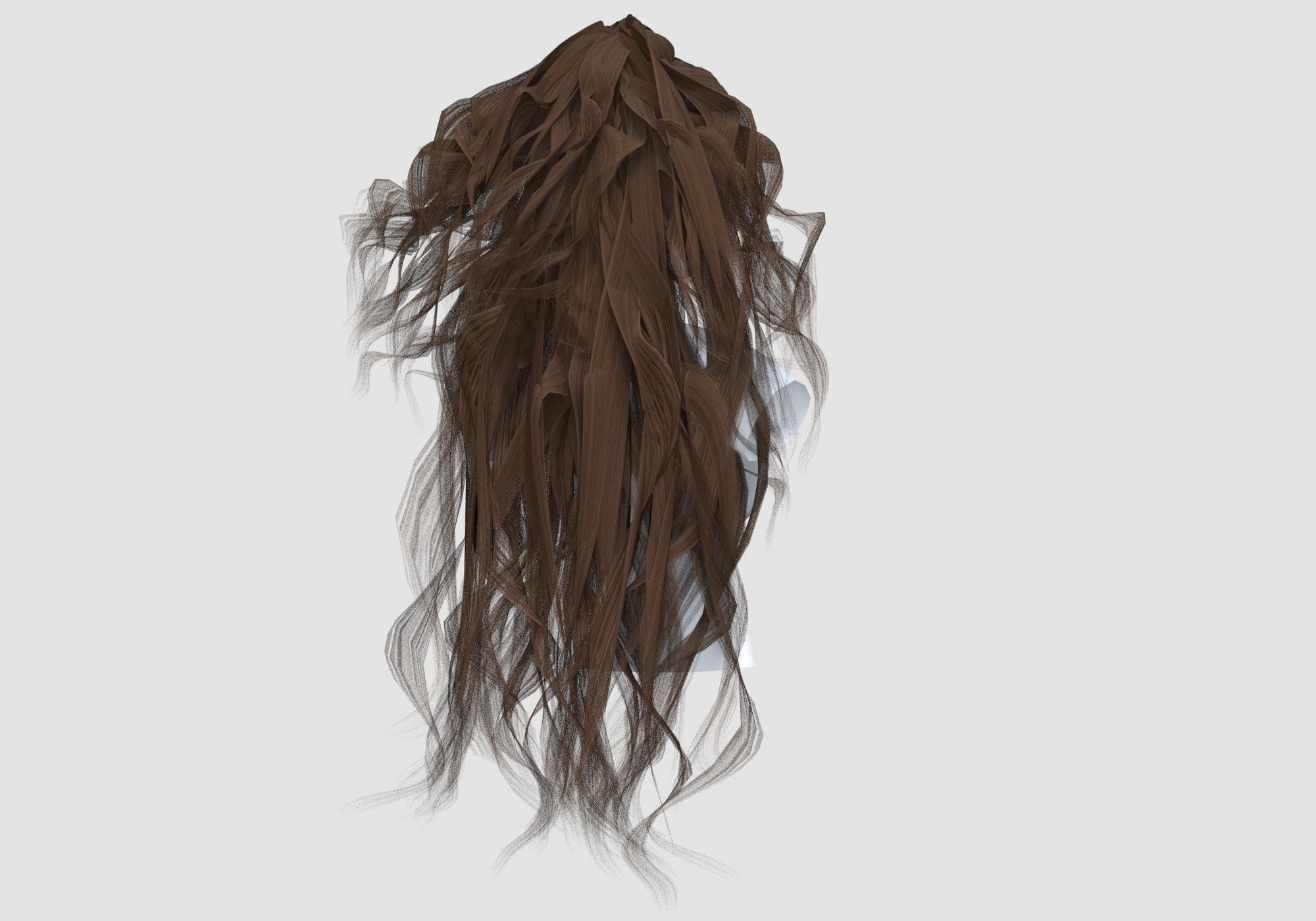 Female Long Hairstyle 3D model_3