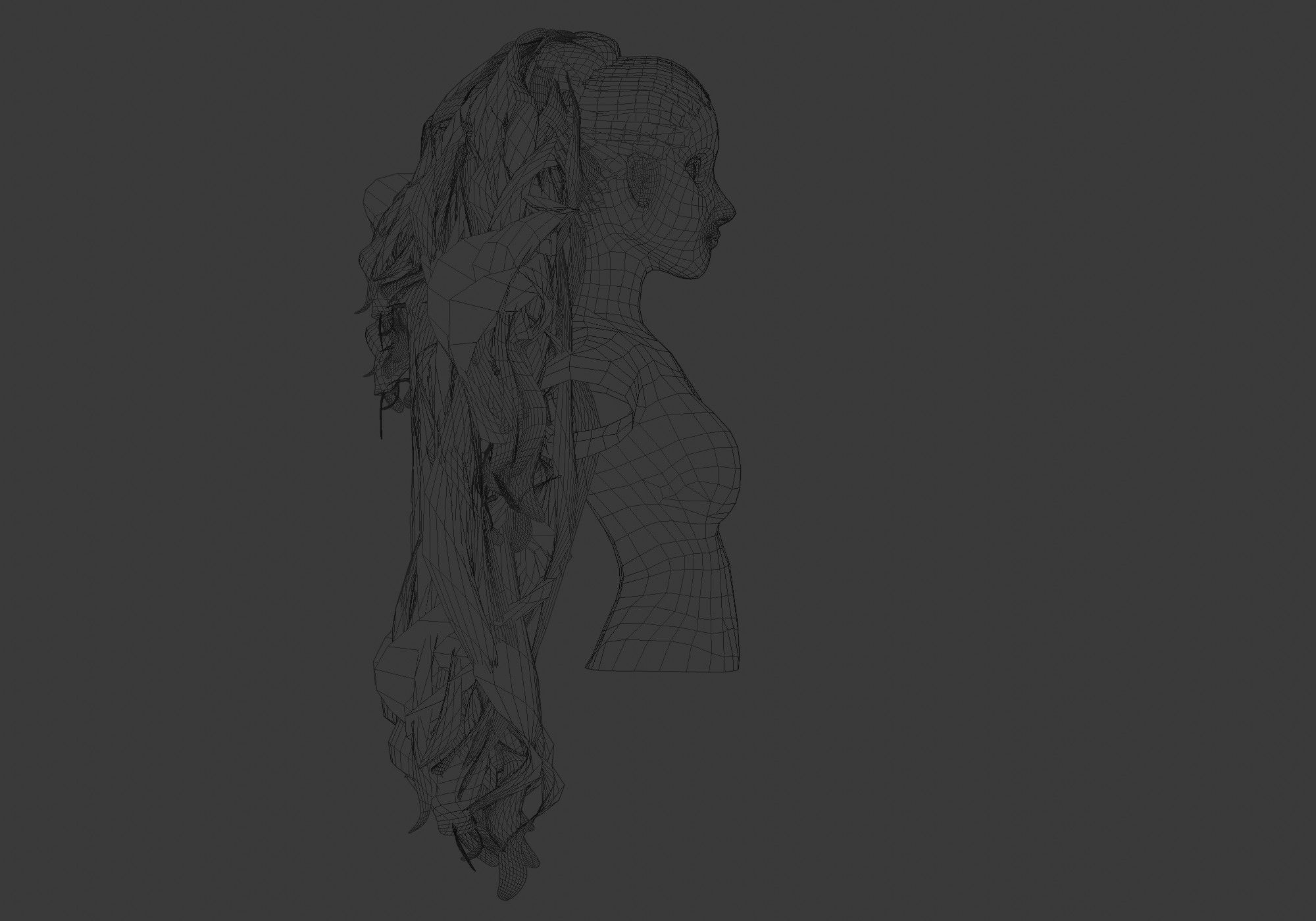 Female Long Hairstyle 3D model_7