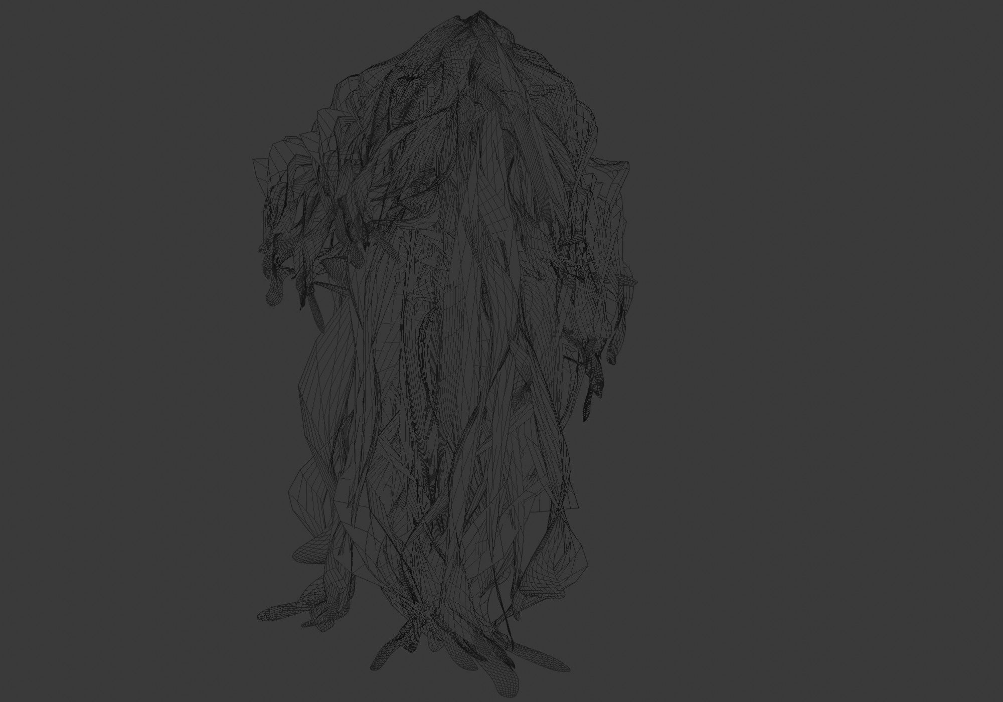 Female Long Hairstyle 3D model_8