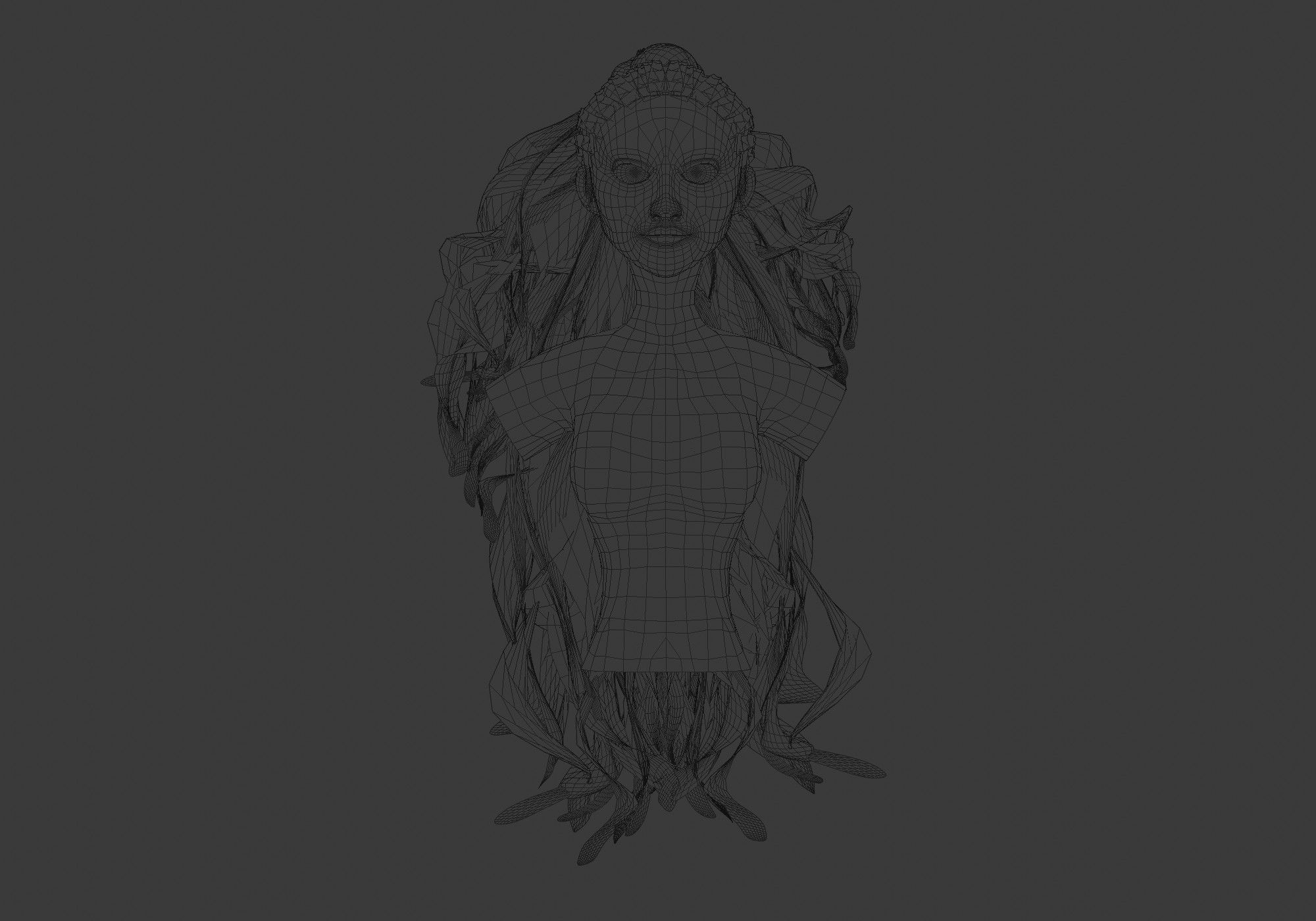 Female Long Hairstyle 3D model_5